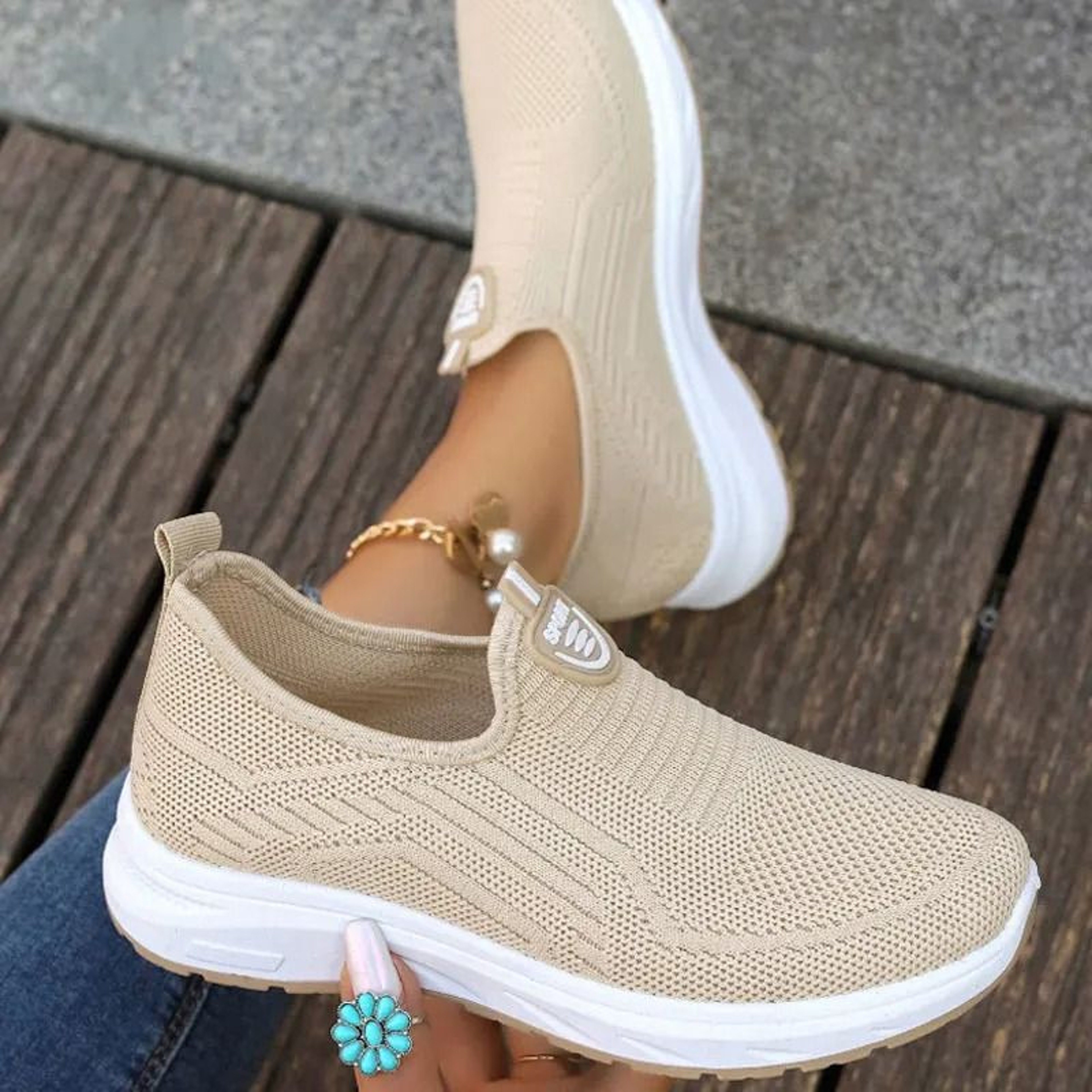 Women Slip On Sneakers Breathable Walking Shoes Barefoot Tennis Loafers Ballet Flats 12