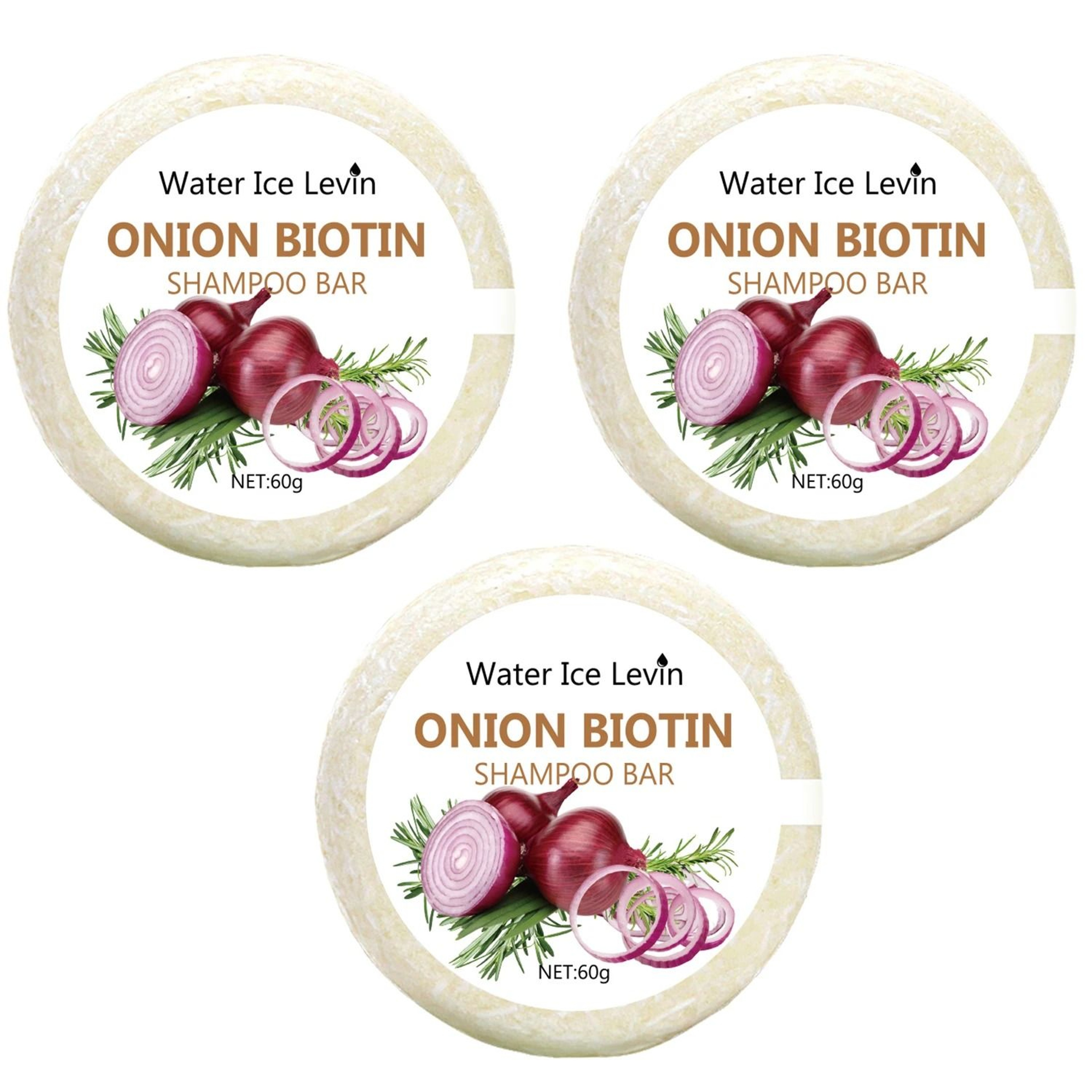 Onion Biotin Shampoo Bar With Rosemary Extract Moisturizing Solid Shampoo 60g 3