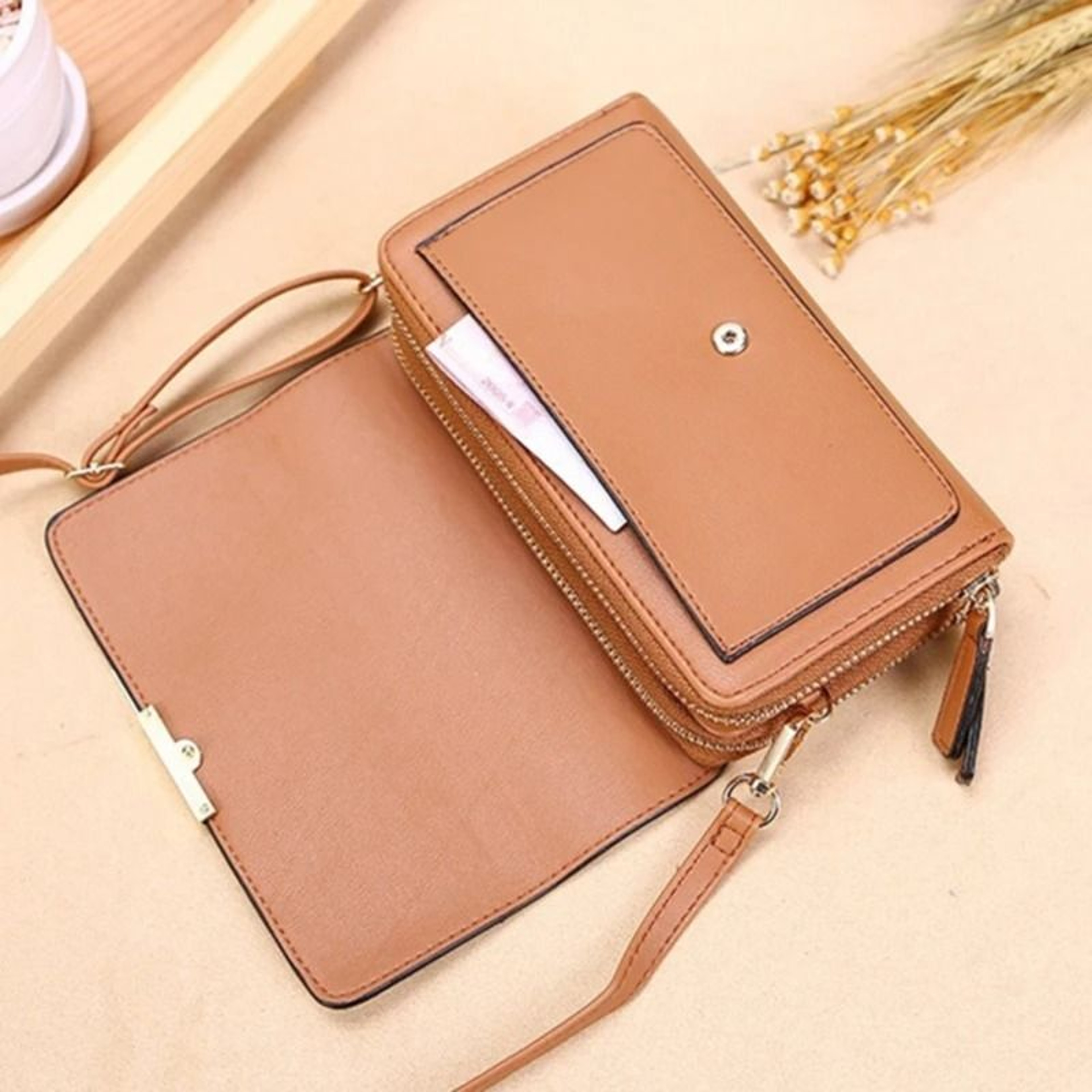 Womens Shoulder Bag Korean Style Handbag Multi Card Wallet Phone Purse Large Capacity 18