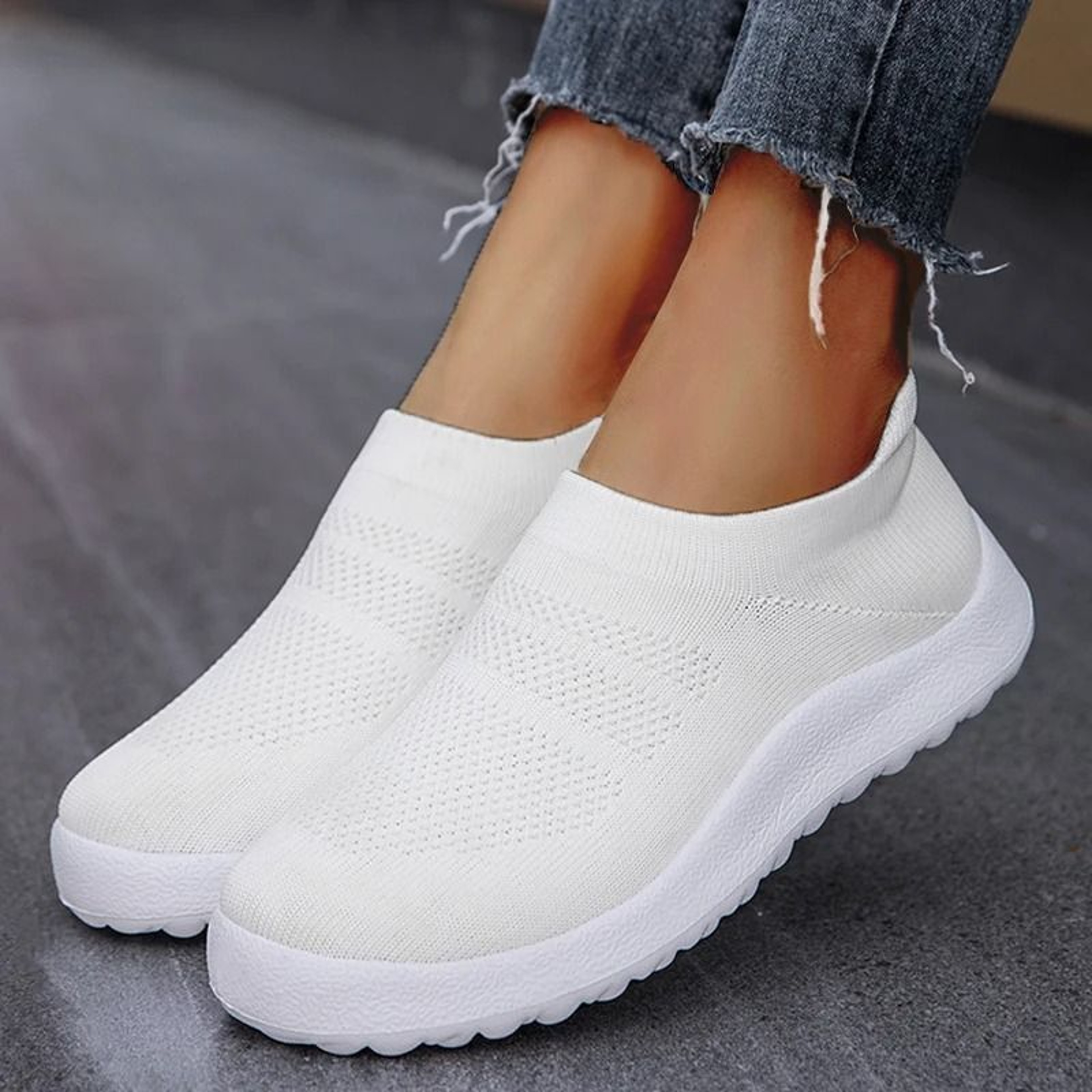 Womens Slip On Sneakers Breathable Running Shoes Comfortable Sock Sport Shoes 0