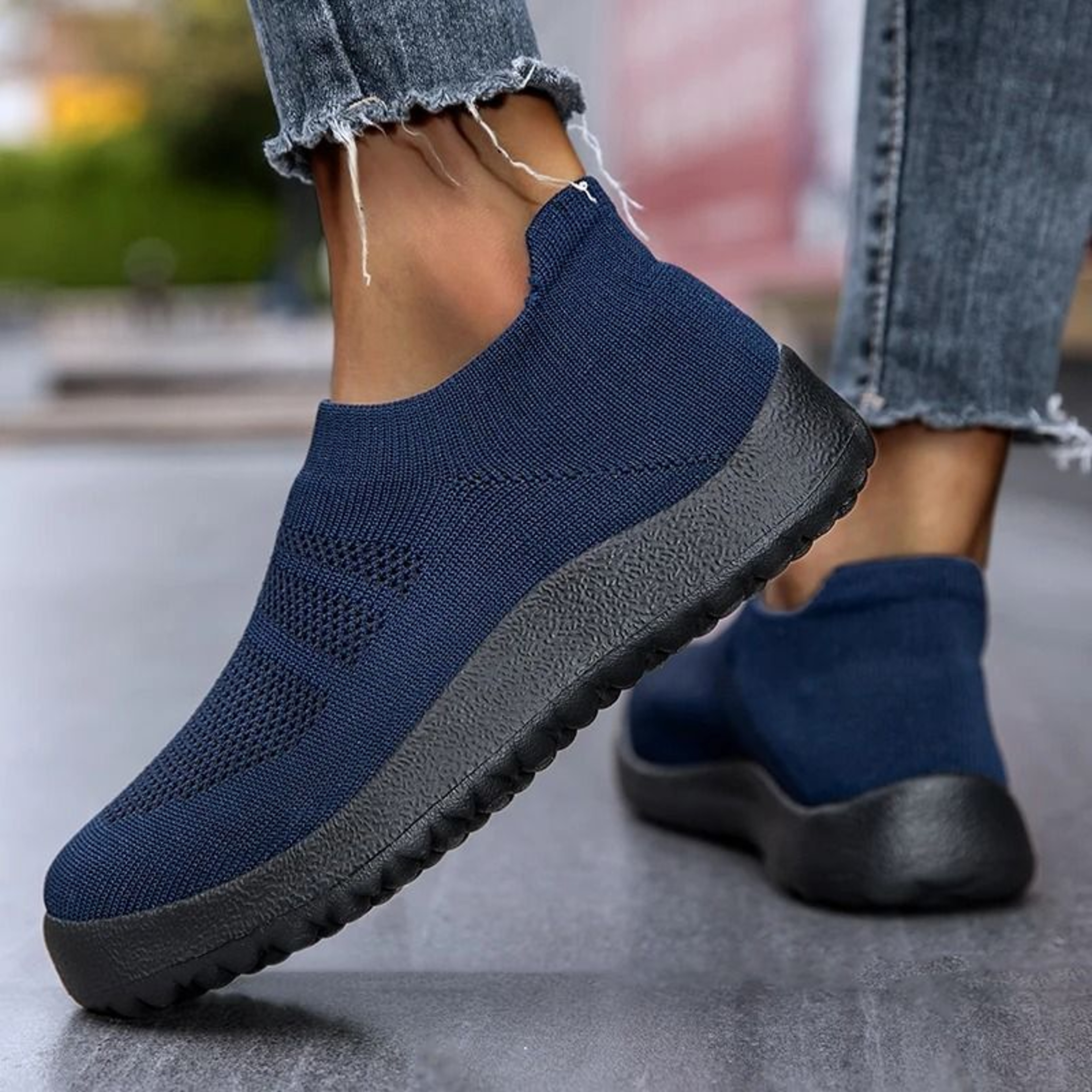 Womens Slip On Sneakers Breathable Running Shoes Comfortable Sock Sport Shoes 6