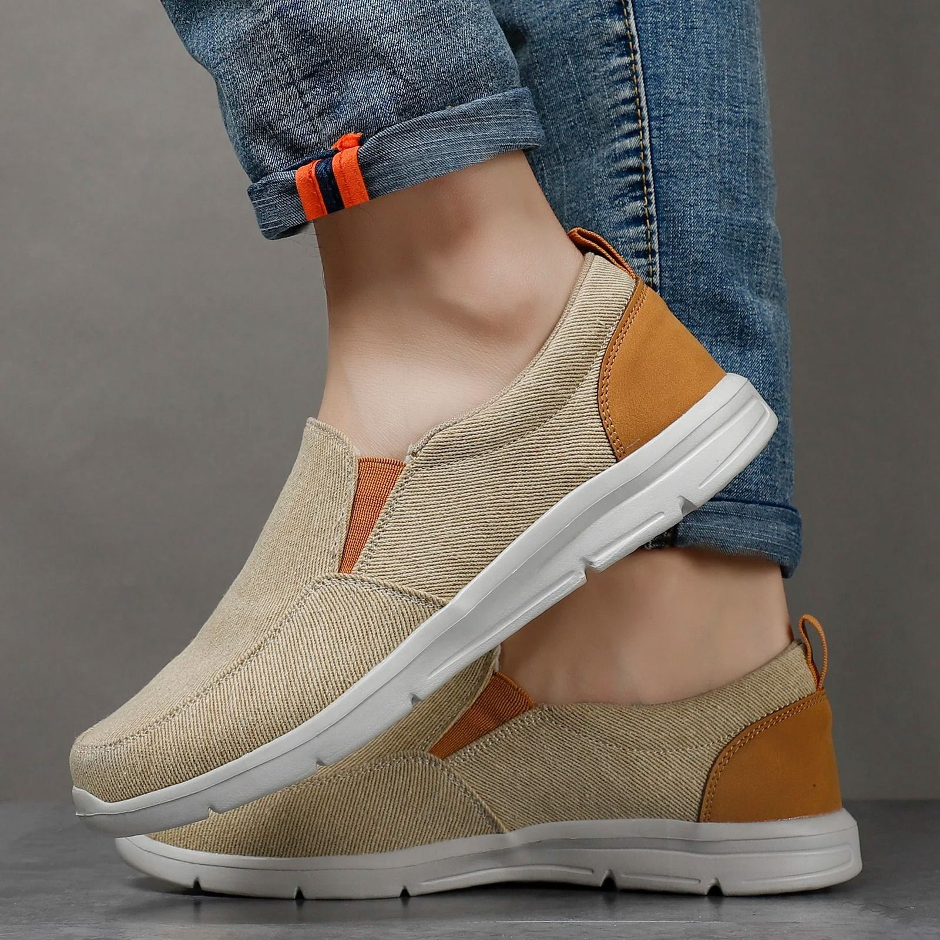Mens Canvas Shoes Breathable Slip On Sneakers Comfortable Summer Walking Loafers 5