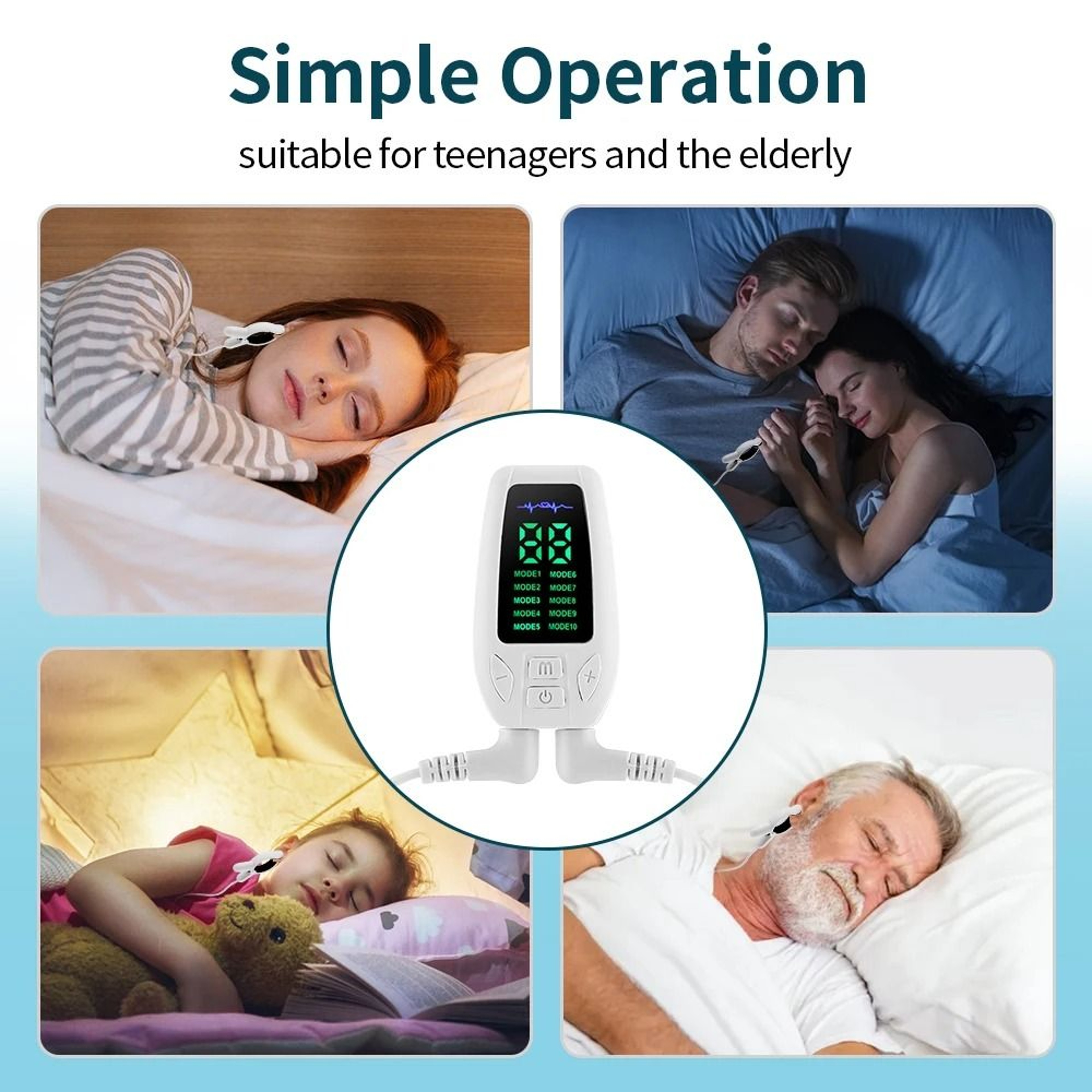 Sleep Aid Device Microcurrent Sleep Machine CES Therapy Device 10 Modes Relaxation Tool 6
