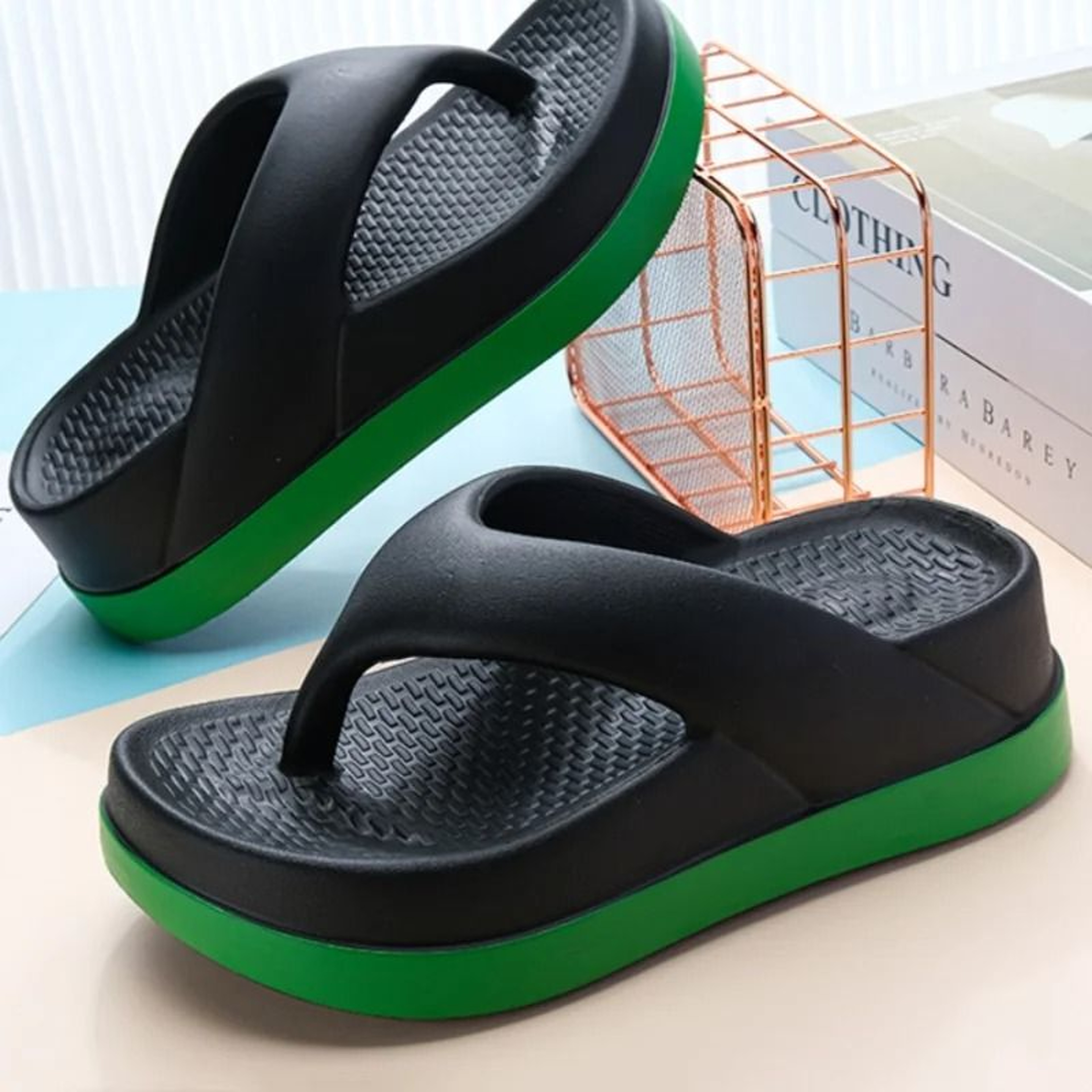 Platform Flip Flops Womens Casual Sandals Non Slip Outdoor Slide Slippers Summer Shoes 6