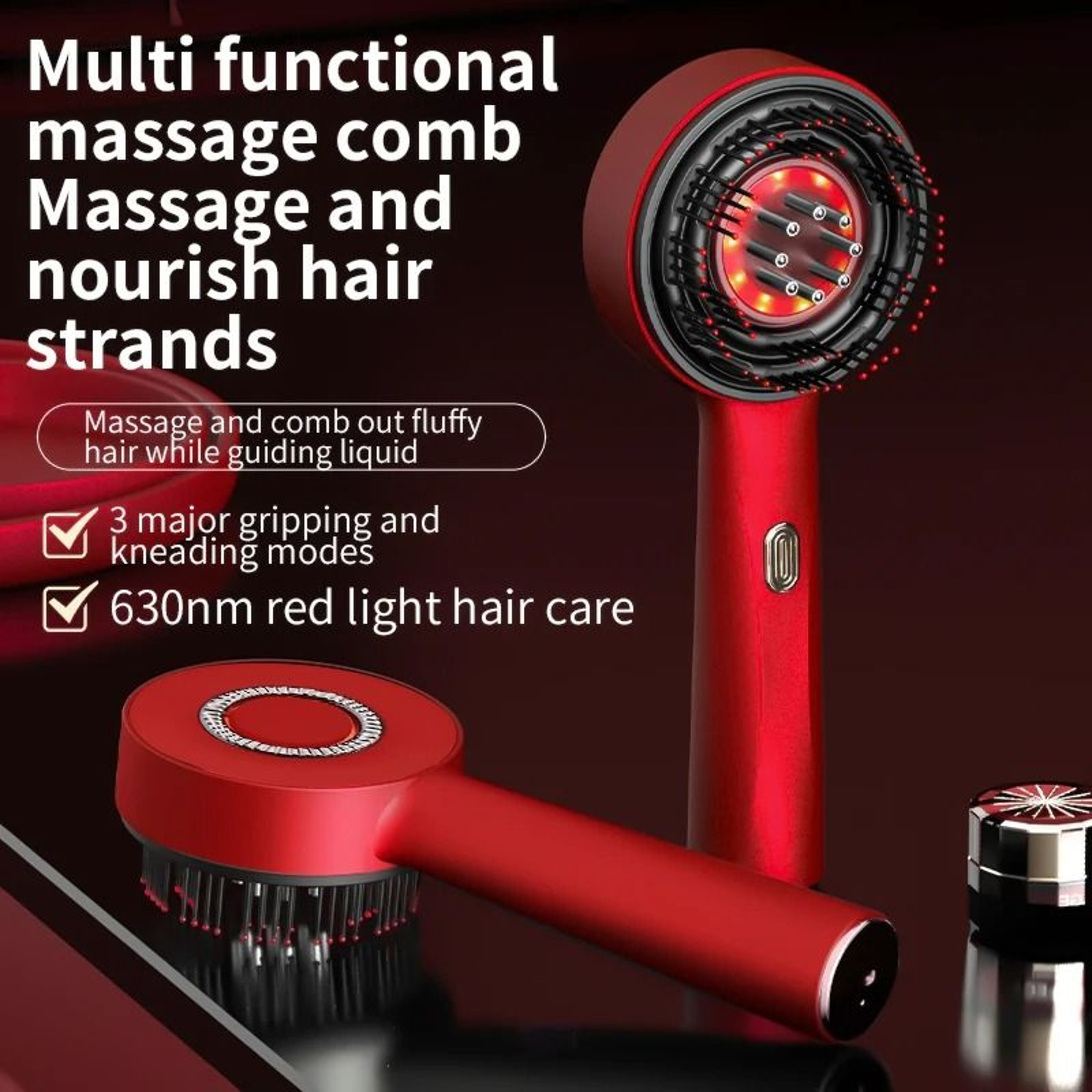 Electric Massage Comb Red Light Hair Comb Laser Scalp Comb Hair Growth Massage Brush 7