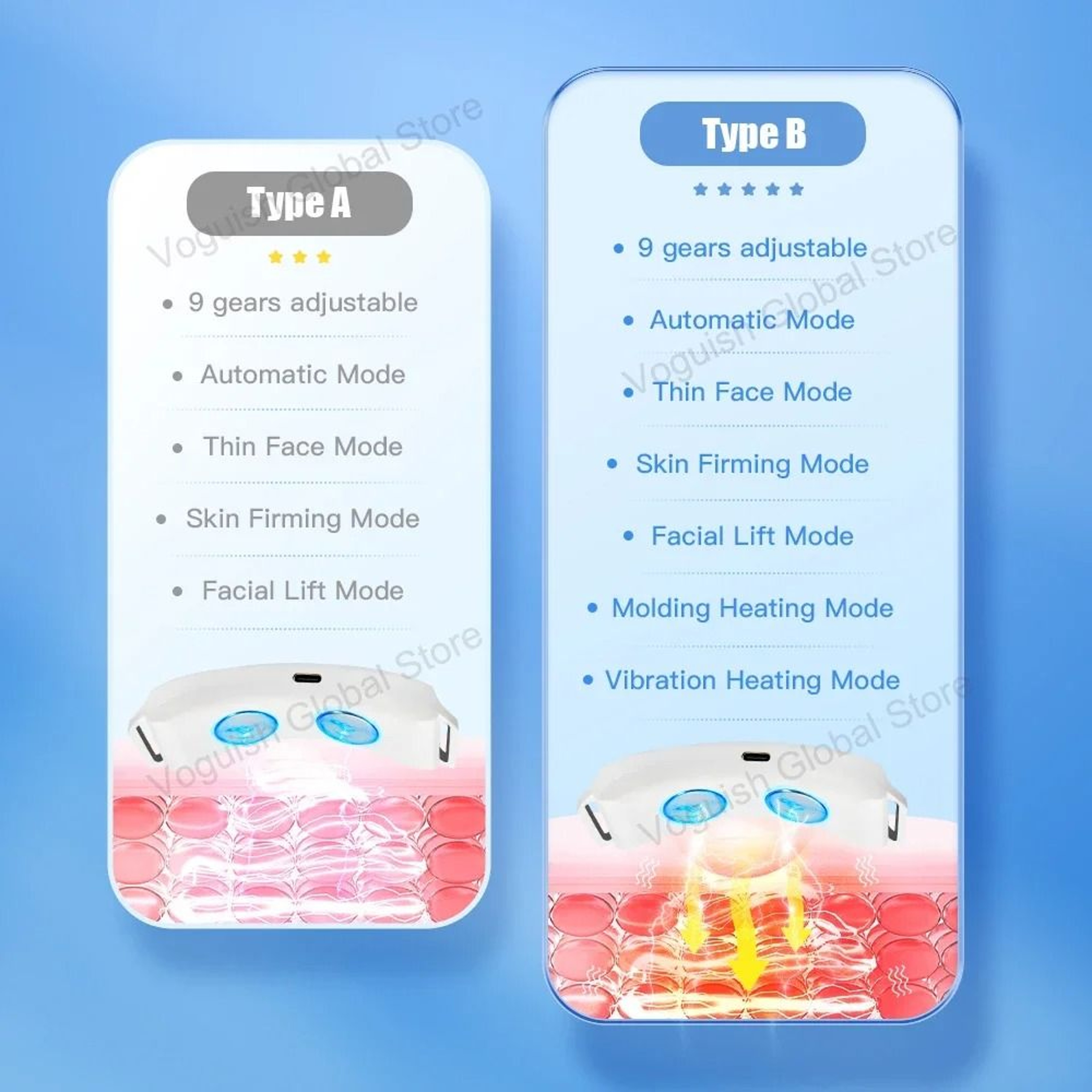EMS Face Lifting Massager Microcurrent Facial Device V Face Lift Anti Wrinkle Tool 3