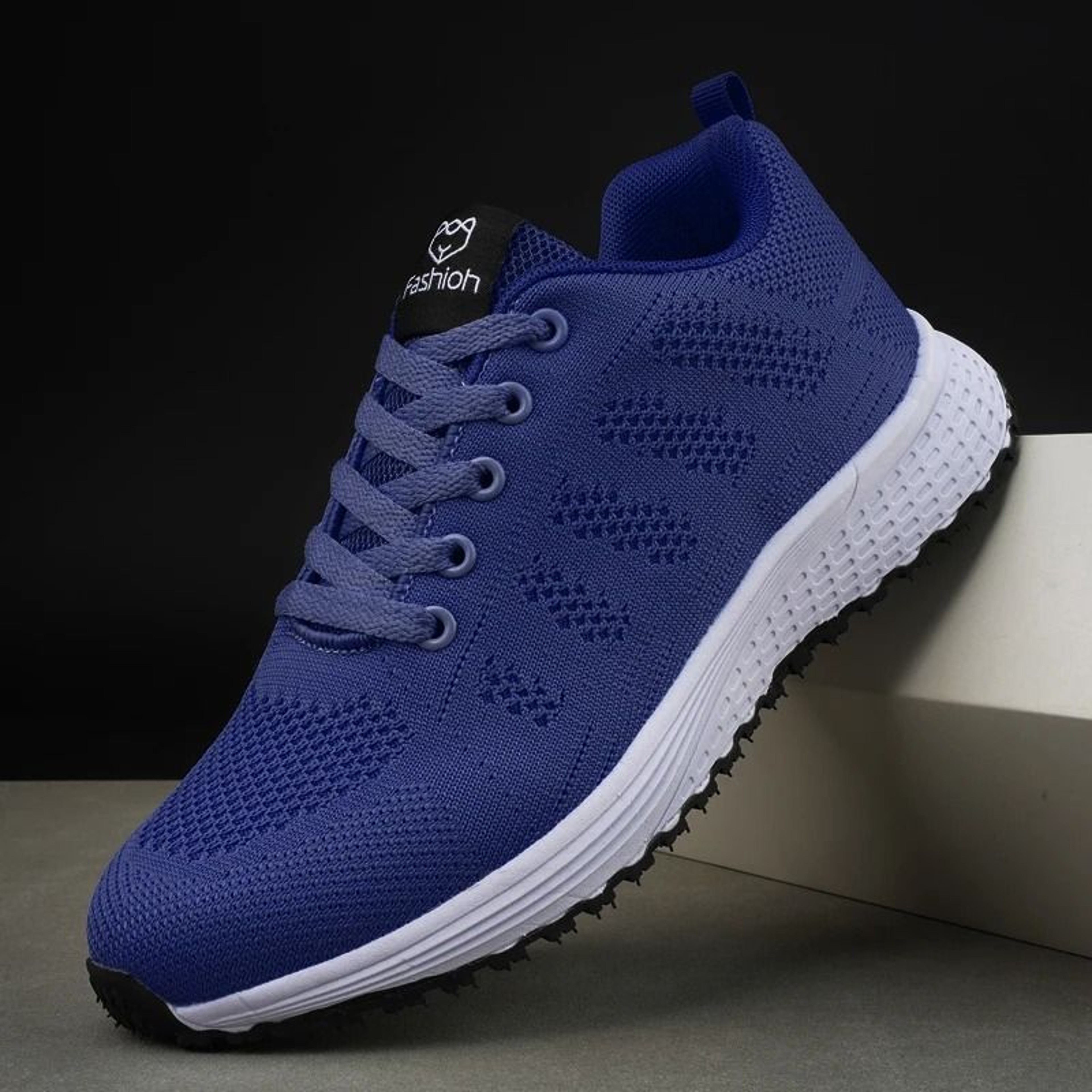 Women Knit Sneakers Breathable Walking Shoes Lightweight Lace Up Low Top 5