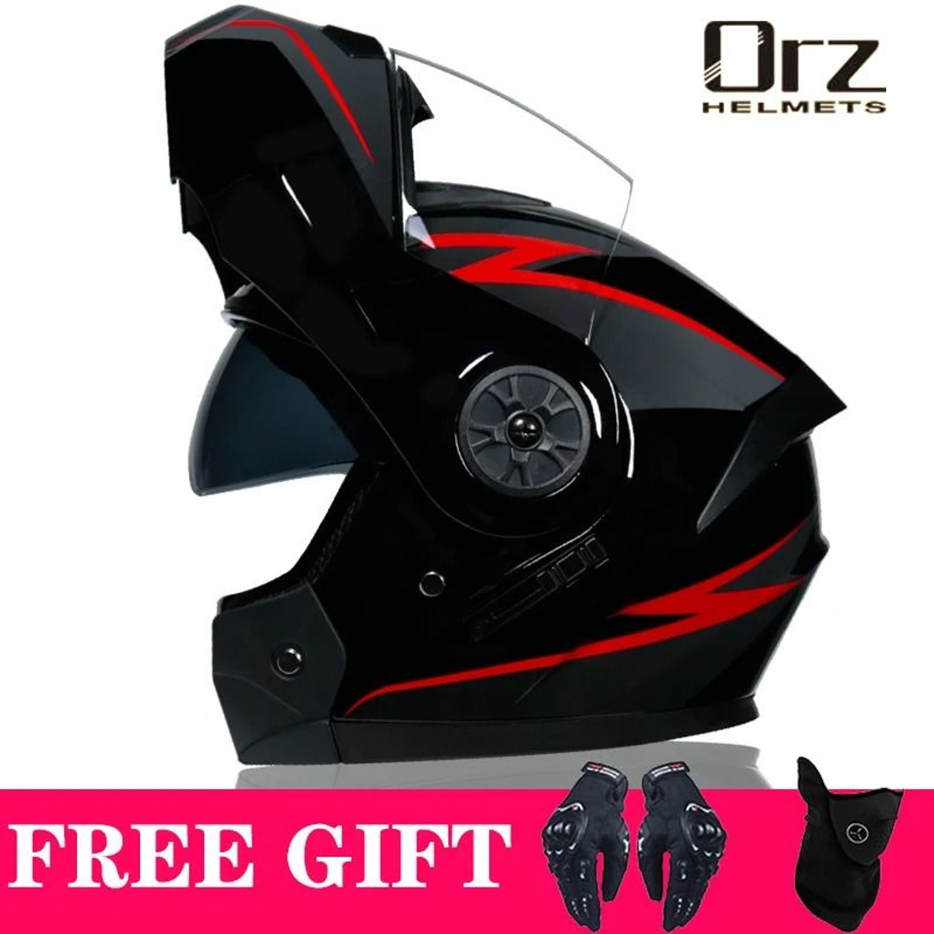 DOT Approved Modular Motorcycle Helmet Flip Up Dual Visor Racing Helmet 5