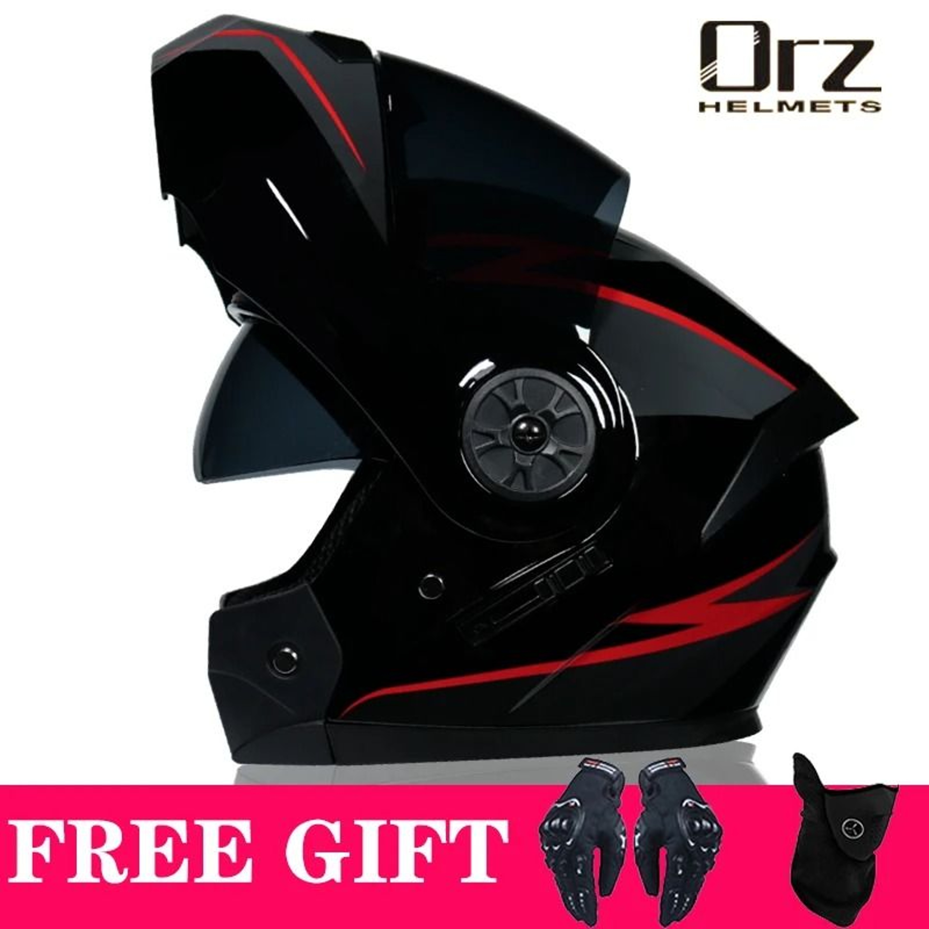 DOT Approved Modular Motorcycle Helmet Flip Up Dual Visor Racing Helmet 6
