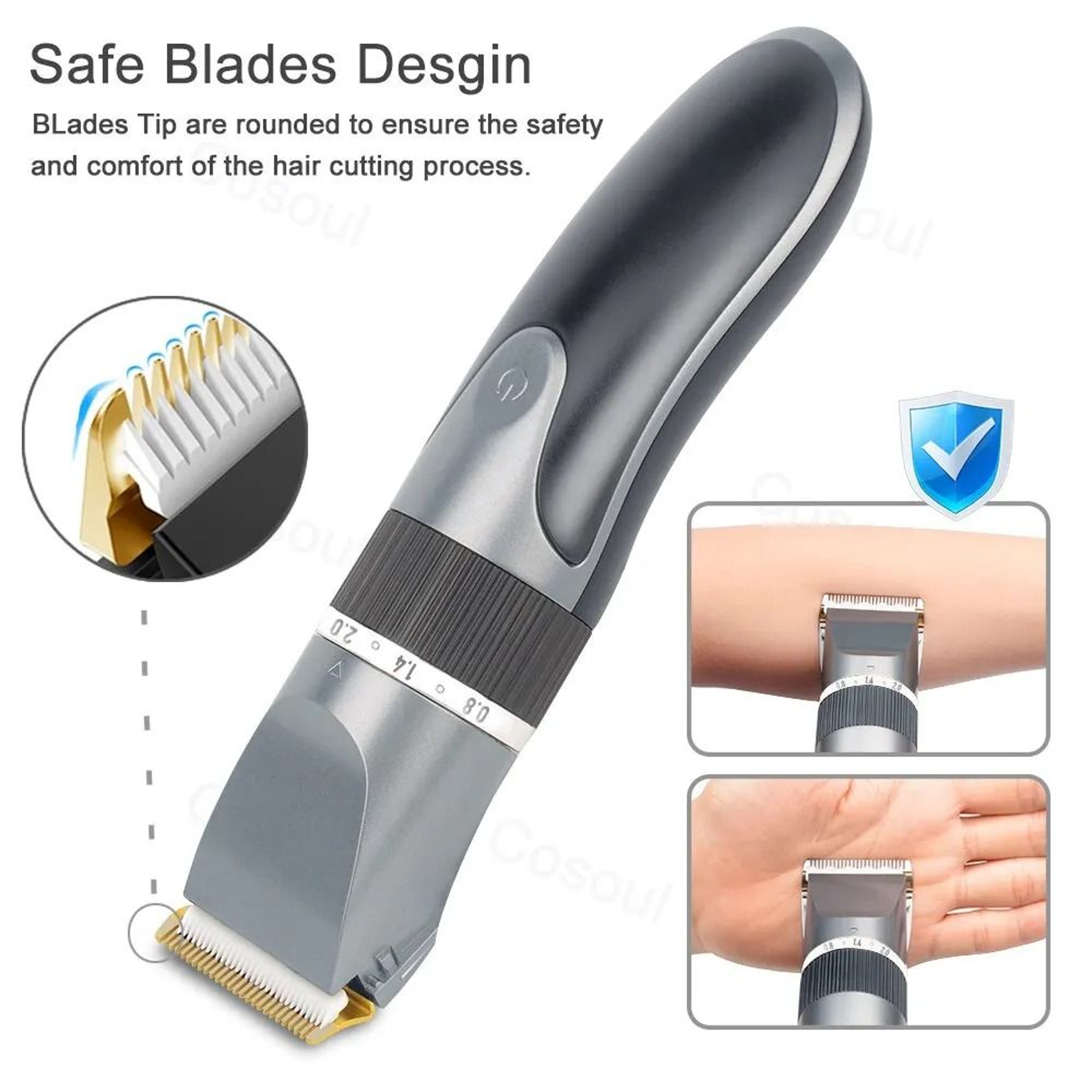 Professional Hair Clipper Cordless Hair Trimmer Rechargeable Electric Barber Kit 6