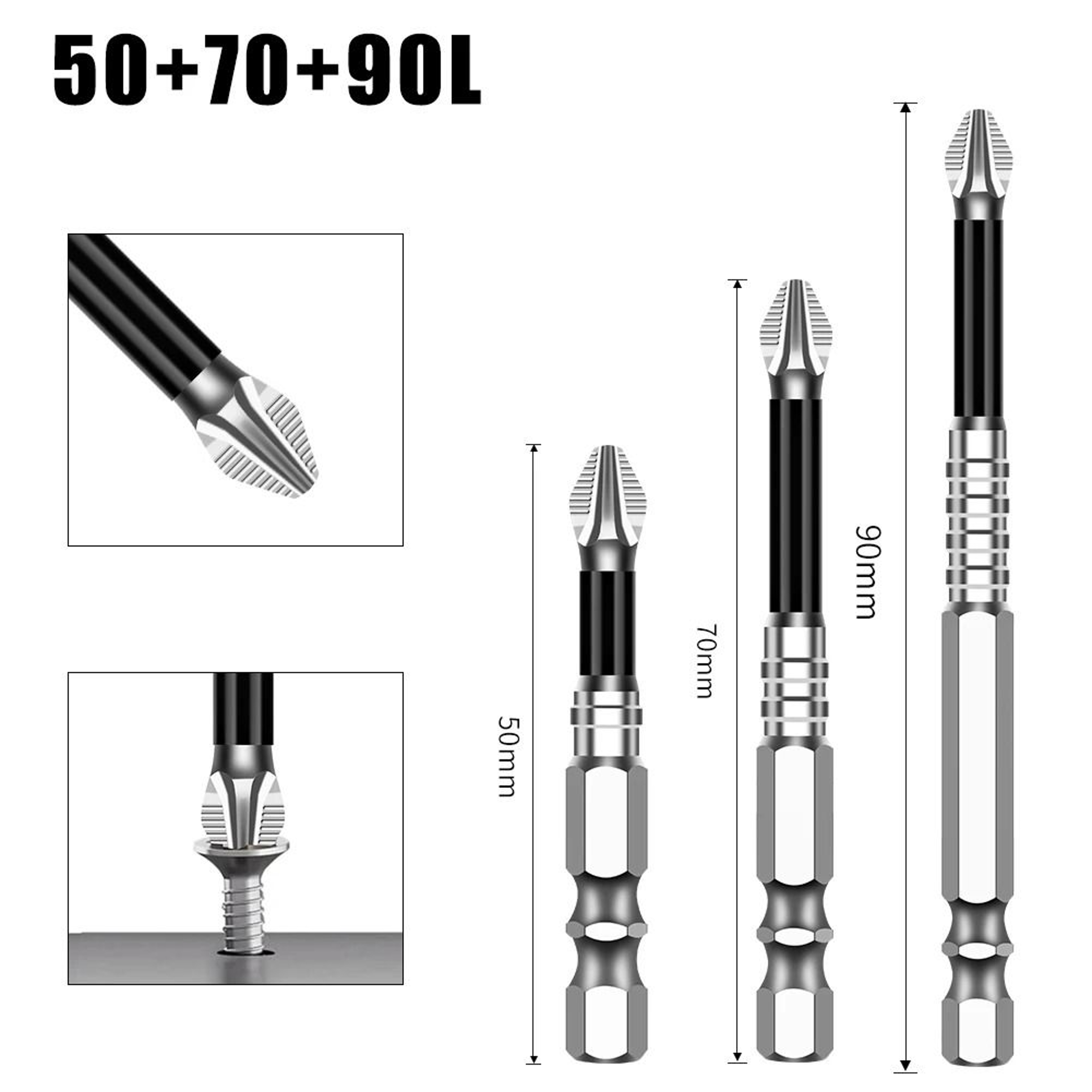 K5 S2 Steel Magnetic Screwdriver Bit Non Slip Phillips Cross Head Drill Bit 10