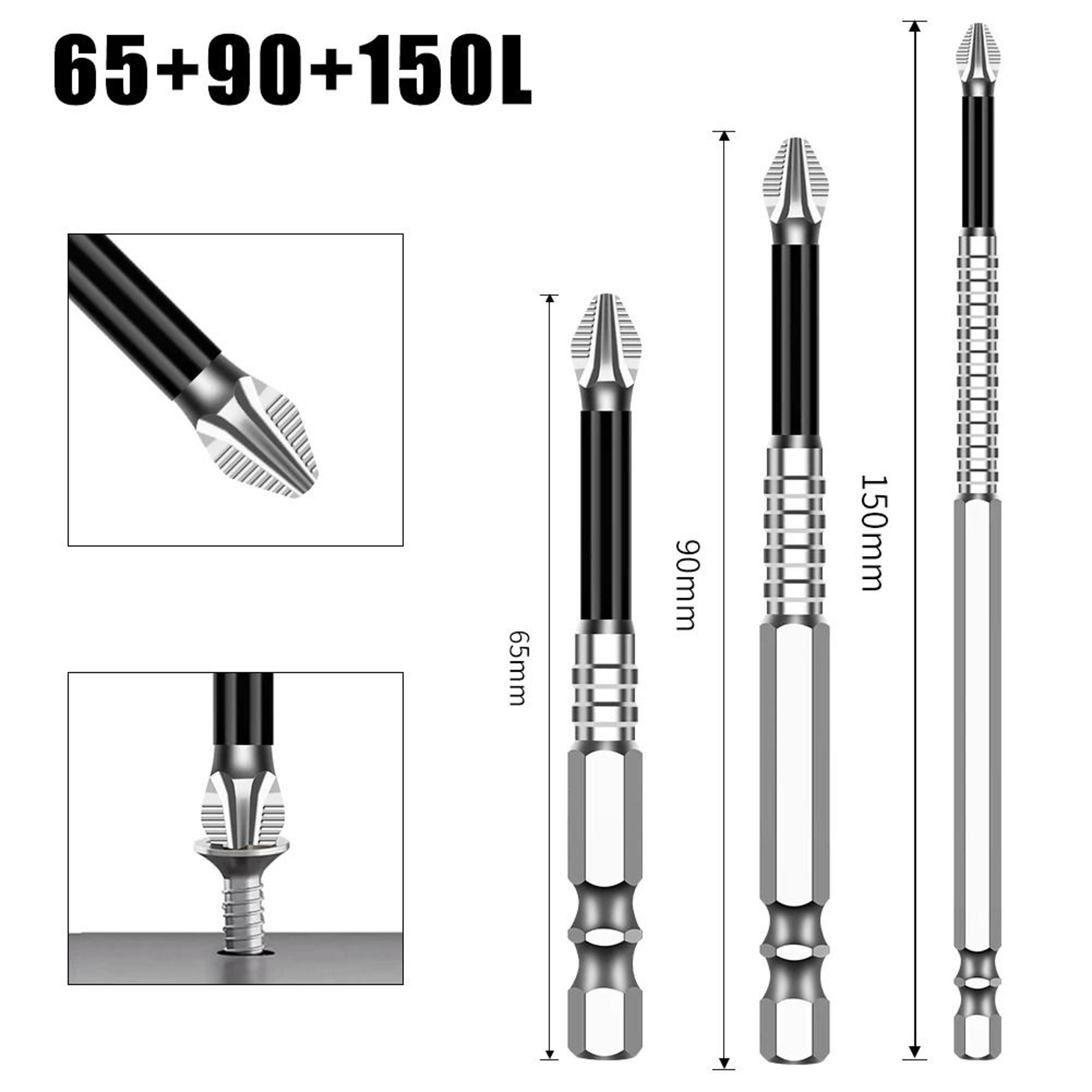 K5 S2 Steel Magnetic Screwdriver Bit Non Slip Phillips Cross Head Drill Bit 12