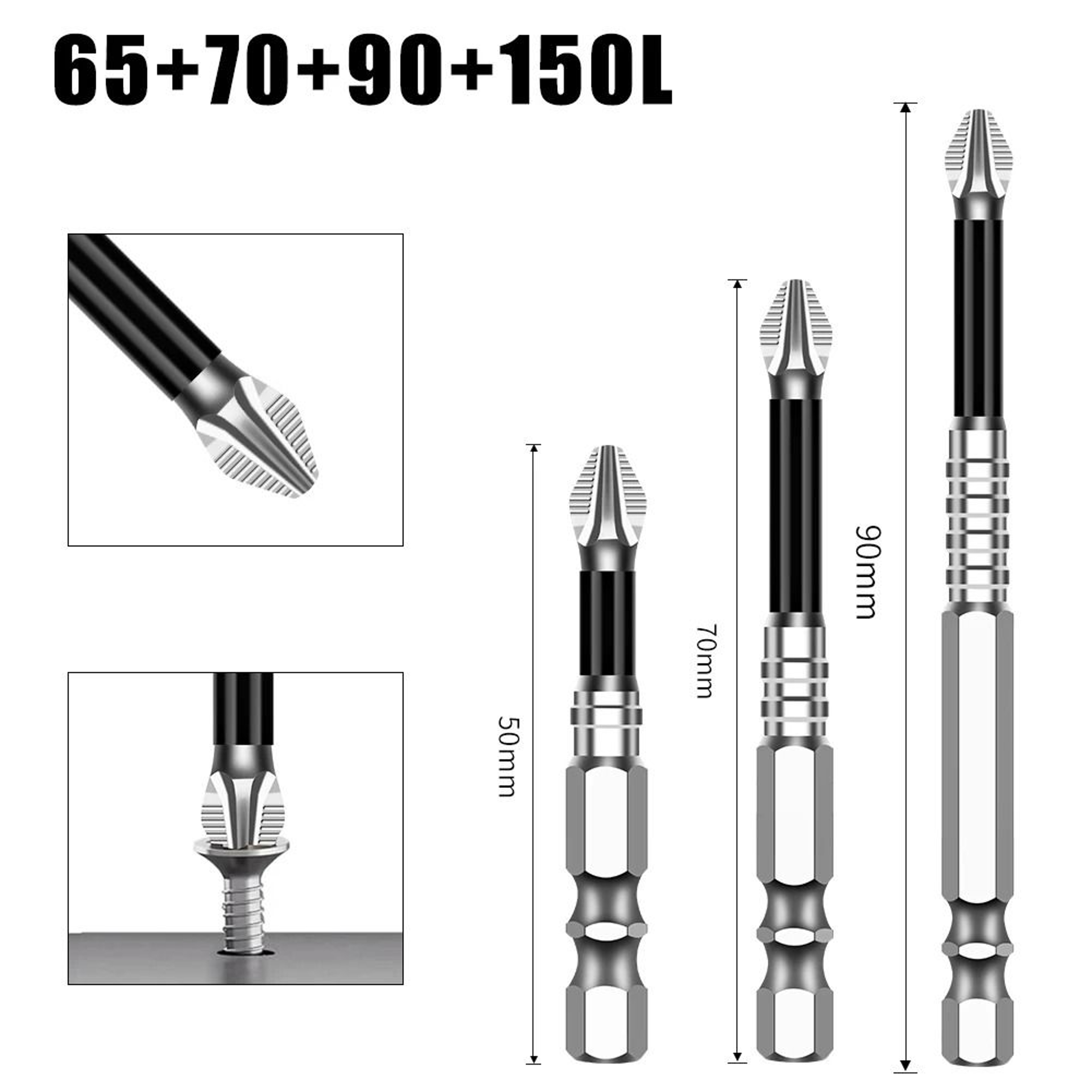 K5 S2 Steel Magnetic Screwdriver Bit Non Slip Phillips Cross Head Drill Bit 1
