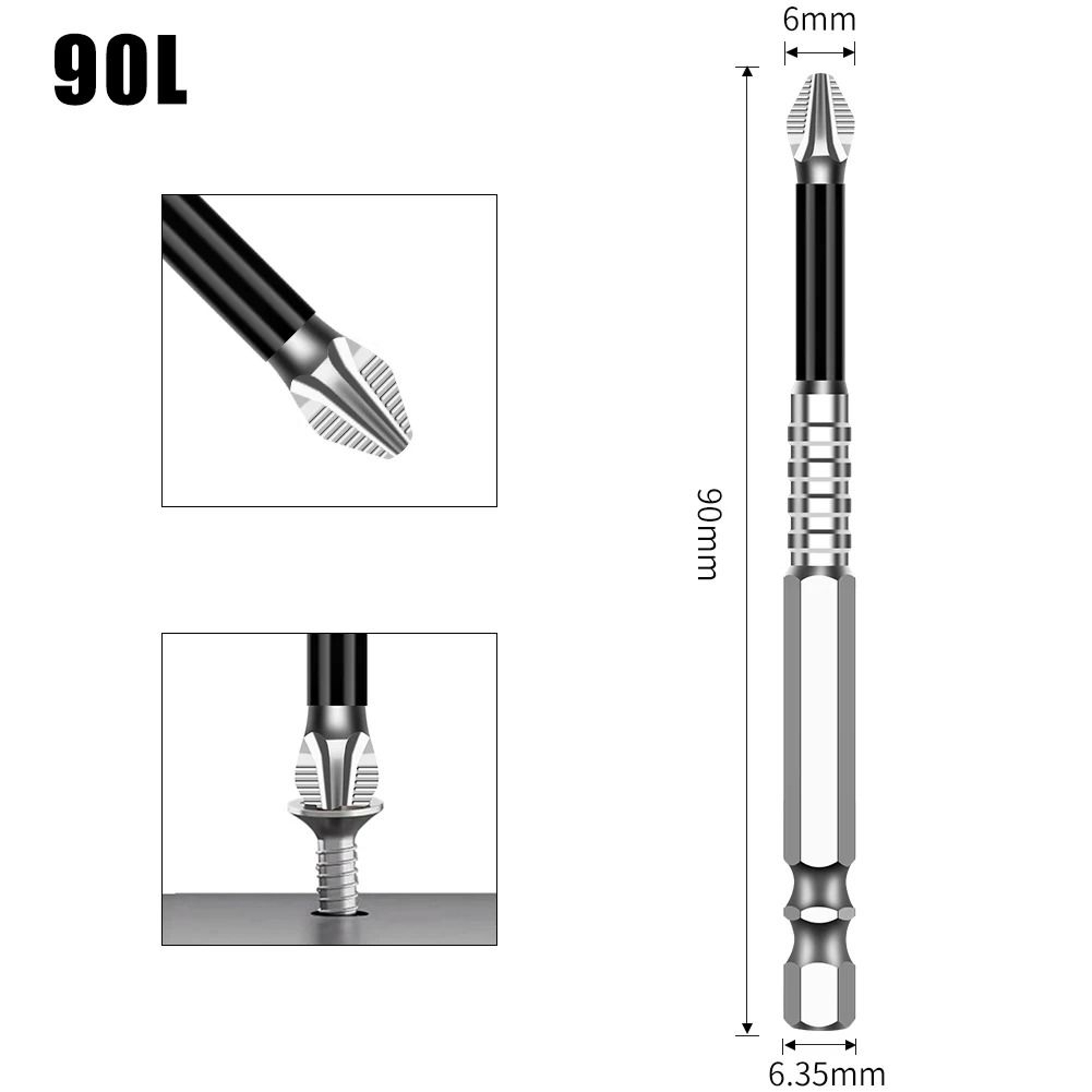 K5 S2 Steel Magnetic Screwdriver Bit Non Slip Phillips Cross Head Drill Bit 24