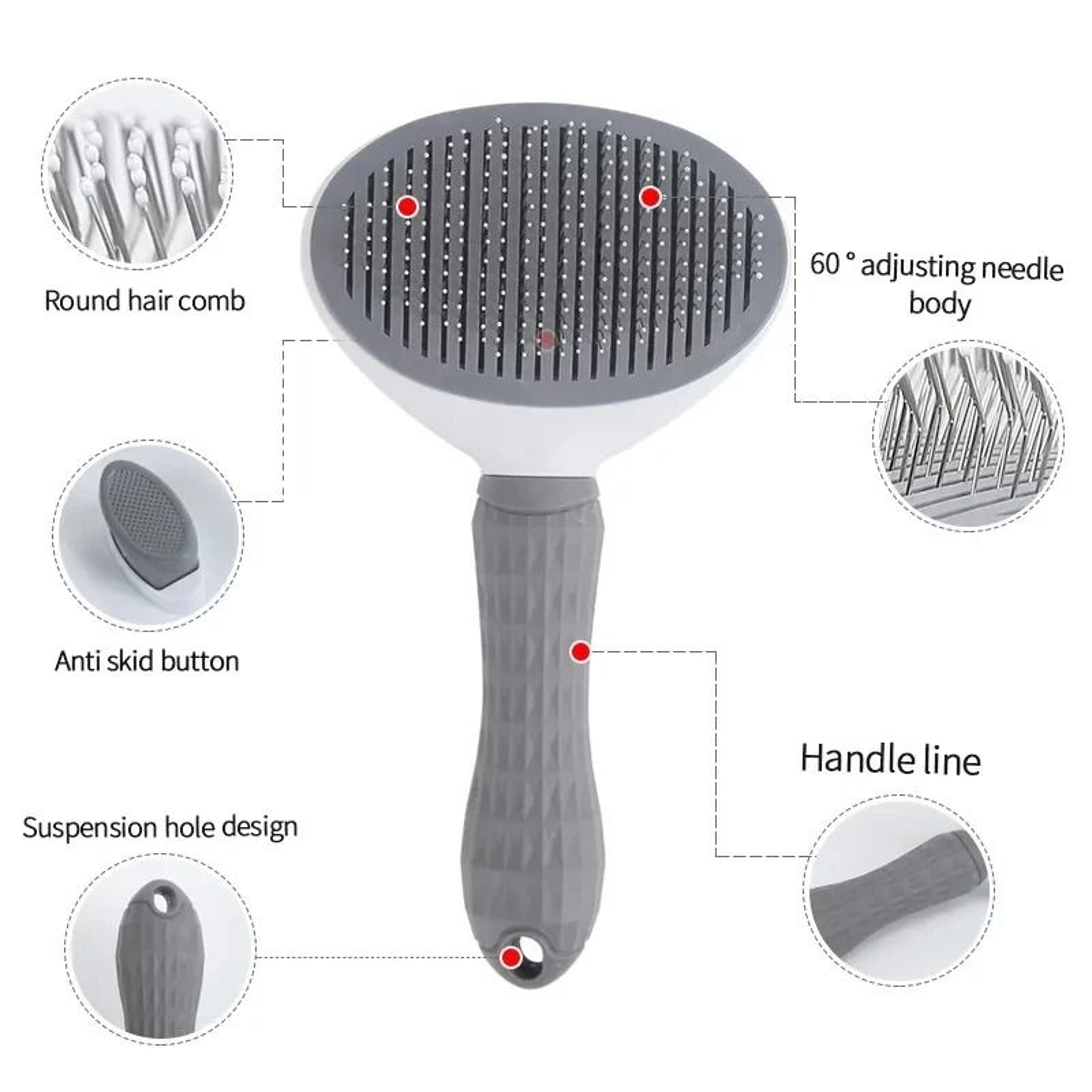 Self Cleaning Slicker Brush Cat Grooming Brush Pet Hair Remover Comb For Cats And Dogs 12