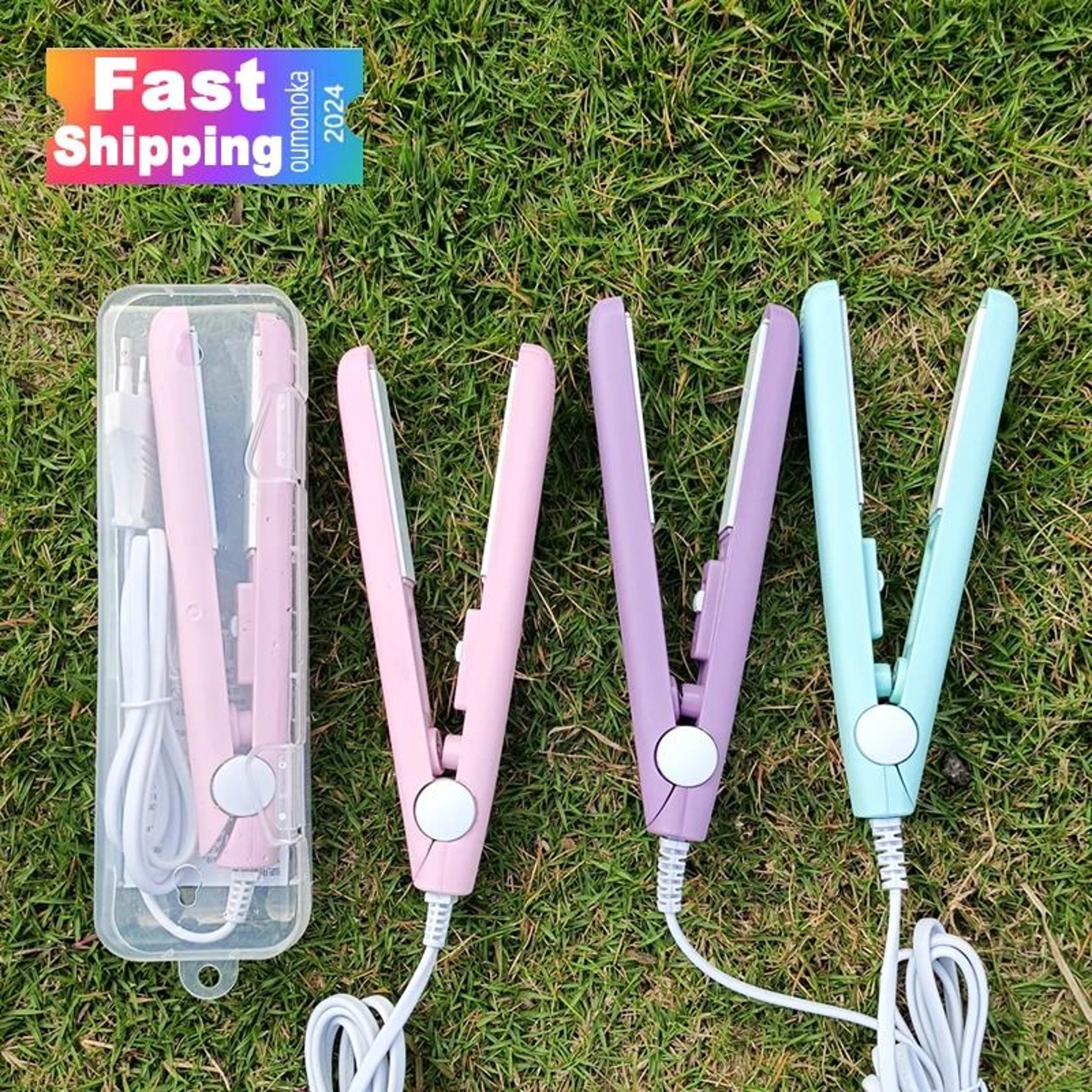 3 In 1 Hair Straightener Mini Flat Iron Hot Comb And Curling Styling Tool 0