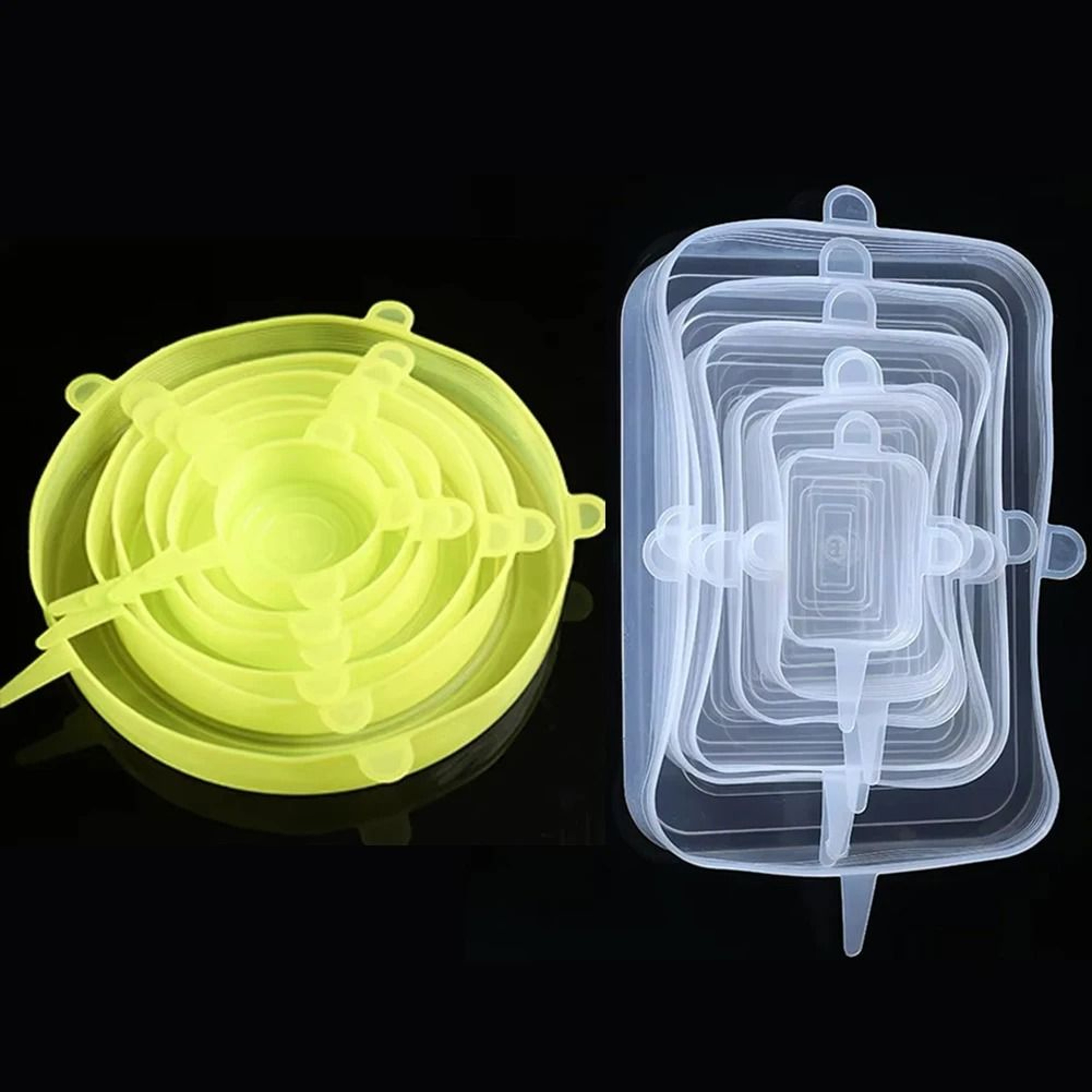 Silicone Stretch Lids Reusable Food Covers Elastic Silicone Lids Universal Bowl Lid Set 6pcs 10