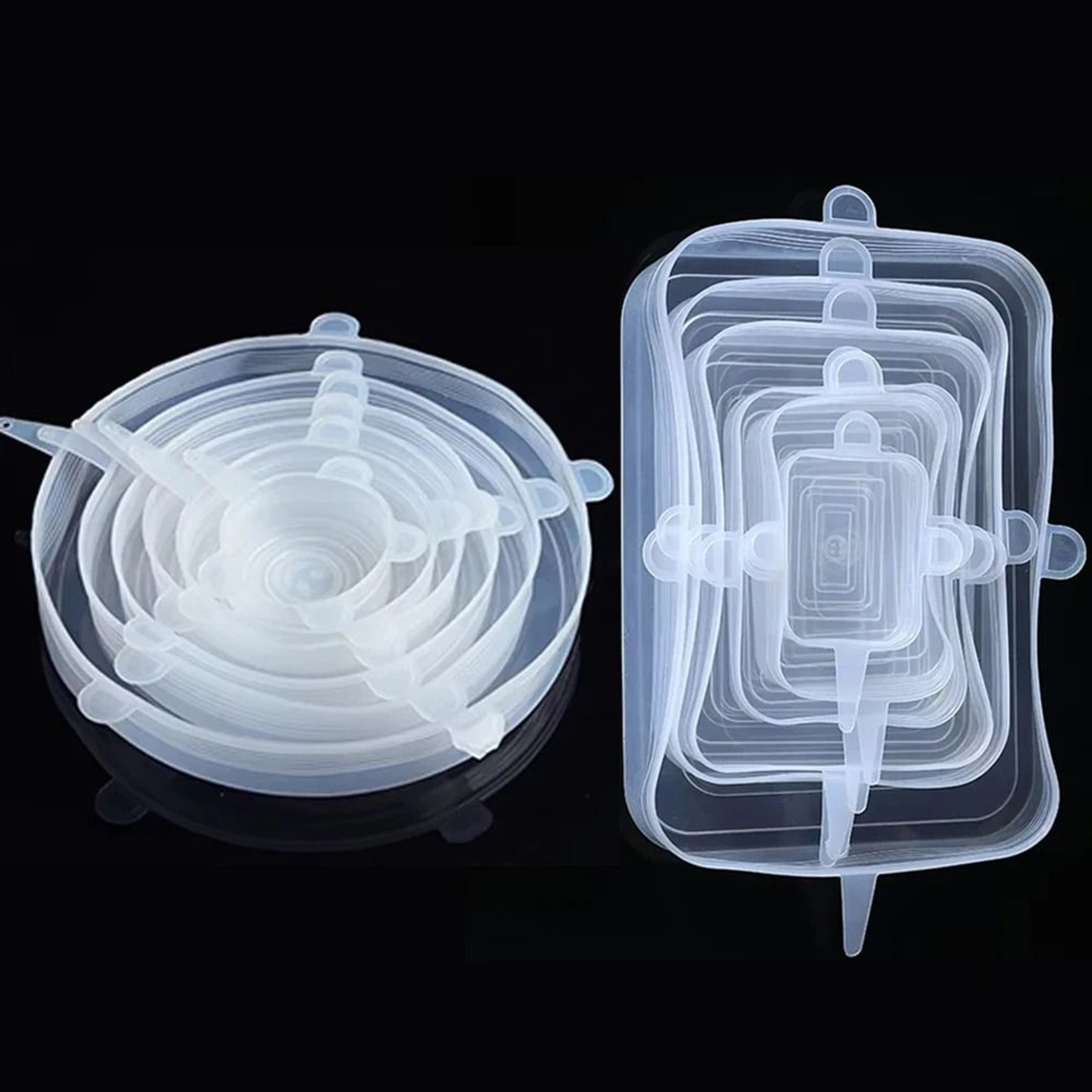 Silicone Stretch Lids Reusable Food Covers Elastic Silicone Lids Universal Bowl Lid Set 6pcs 8
