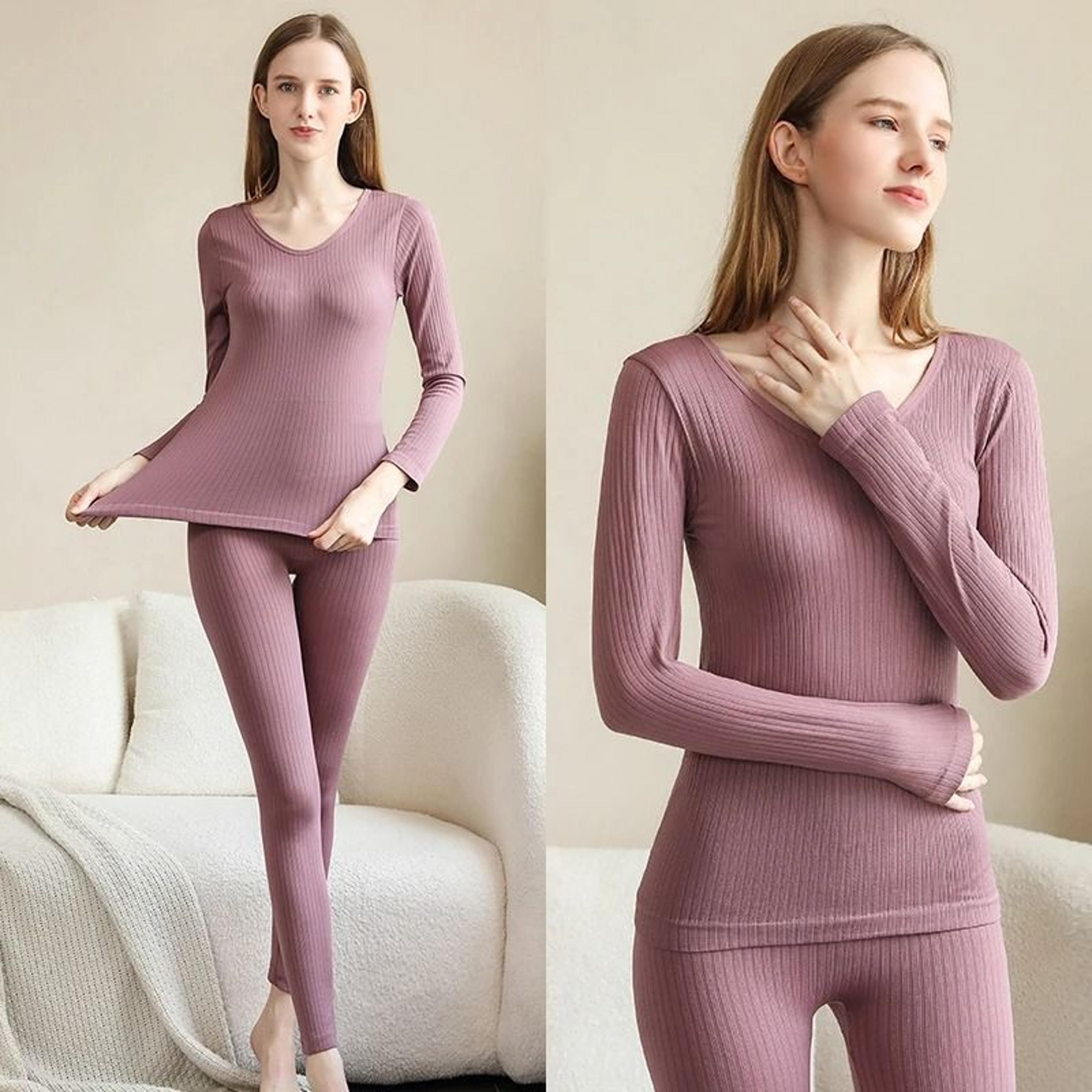 Warm Womens Thermal Underwear Set Long Johns With Shaping Fit And Soft Comfort 2