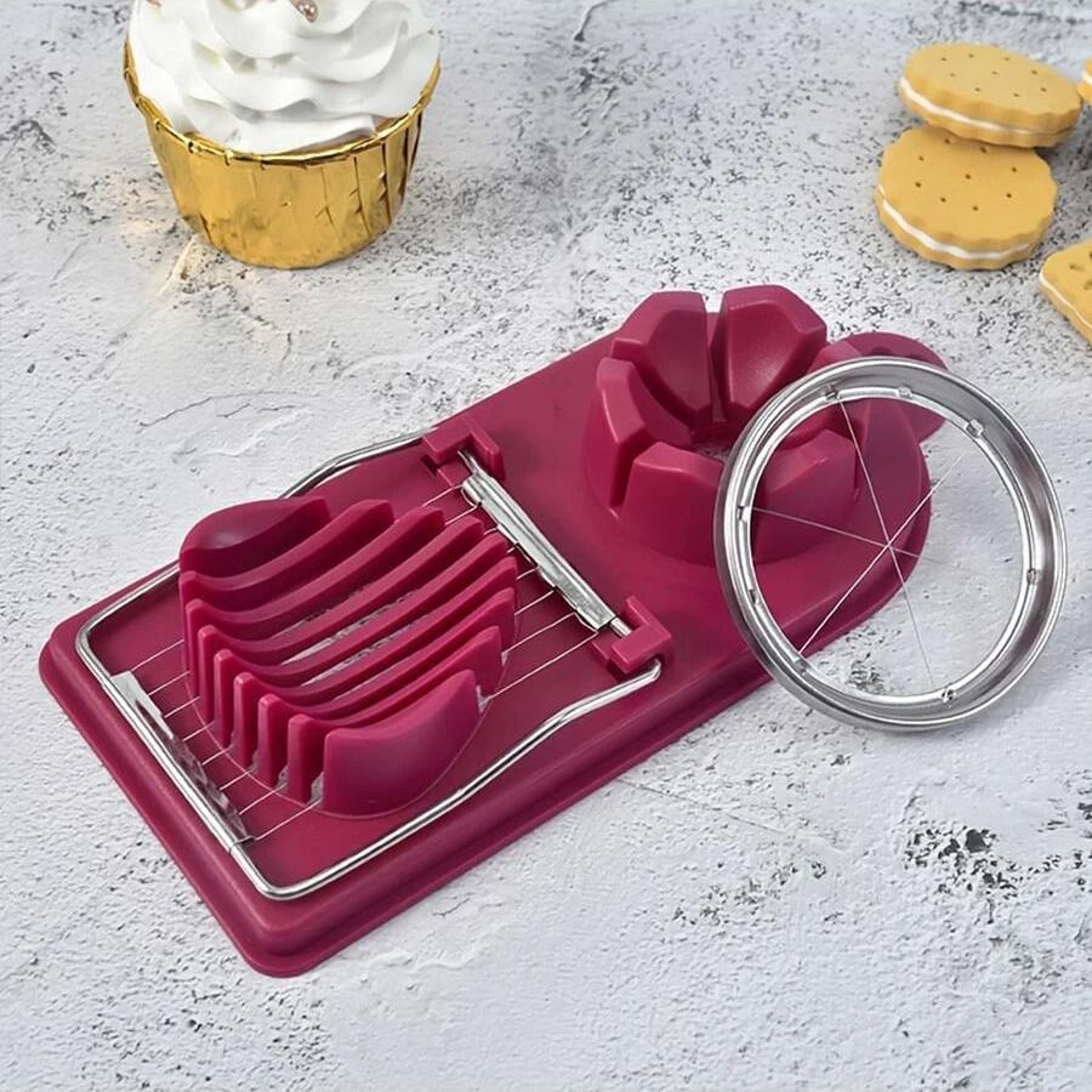 2 In 1 Stainless Steel Egg Slicer Cutter For Fast Clean Slices And Wedges 5