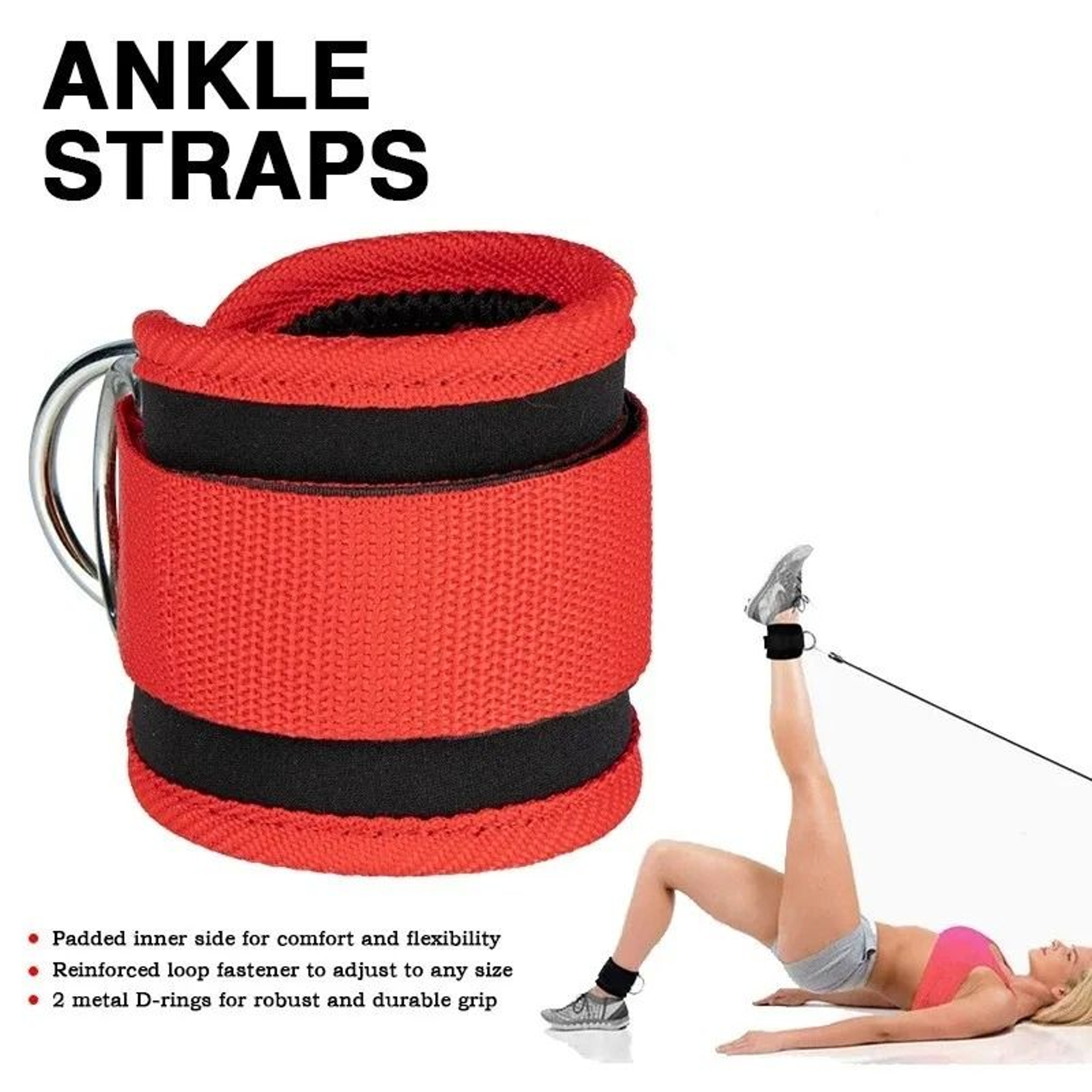 Ankle Straps For Cable Machine Glute And Leg Workouts Adjustable Comfort Fit 5