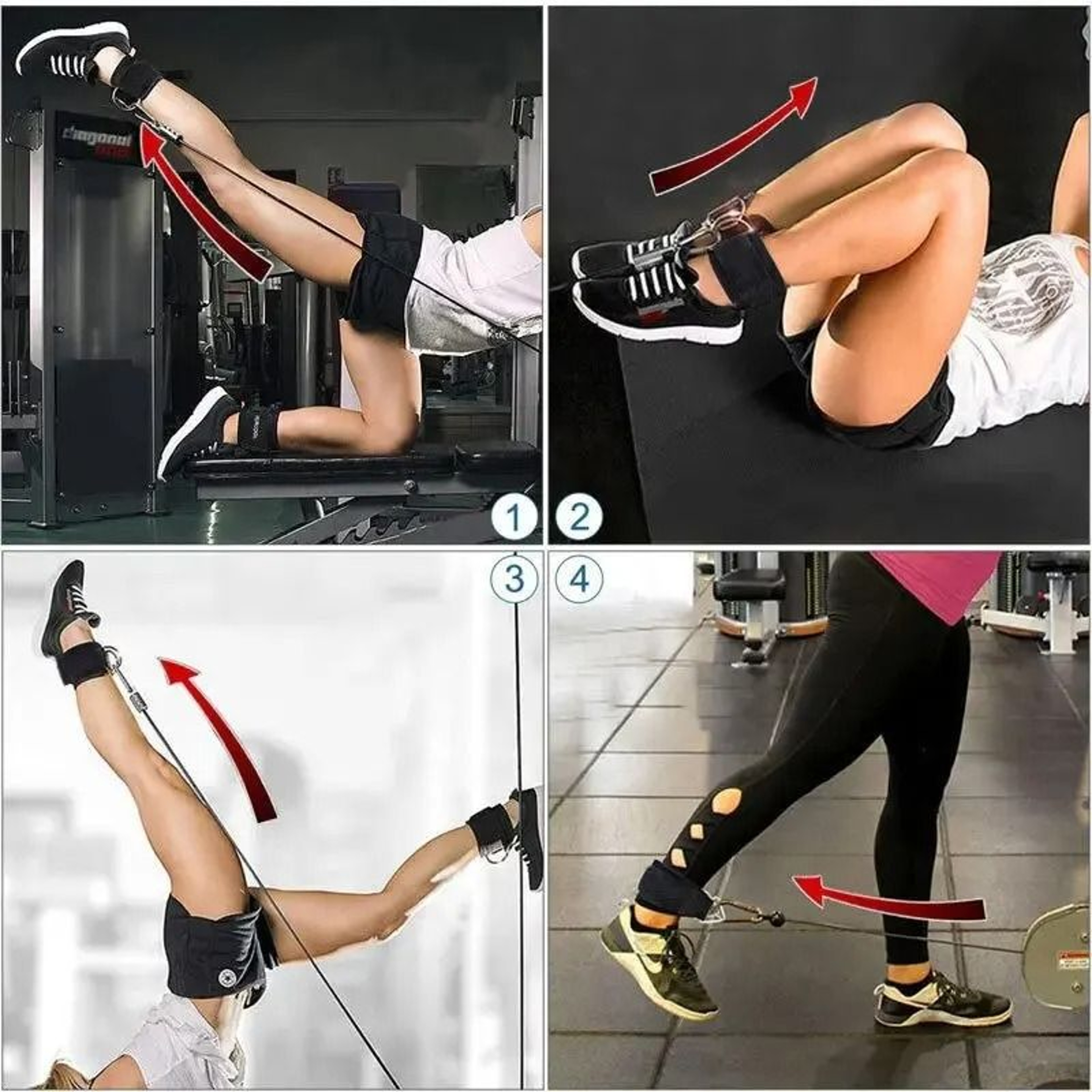Ankle Straps For Cable Machine Glute And Leg Workouts Adjustable Comfort Fit 7