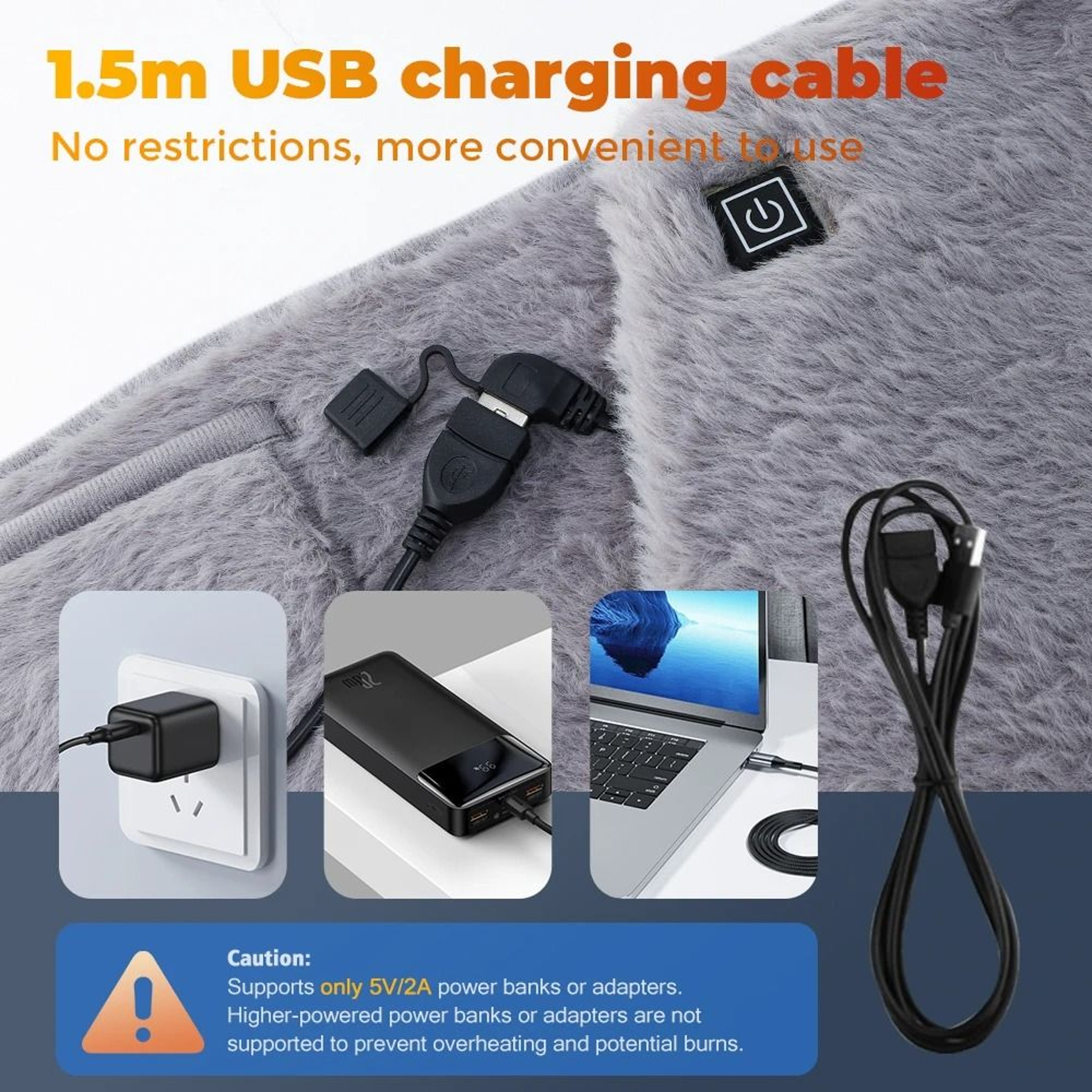 USB Rechargeable Electric Heating Belt Abdominal Heating Pad With 3 Heat Levels 7