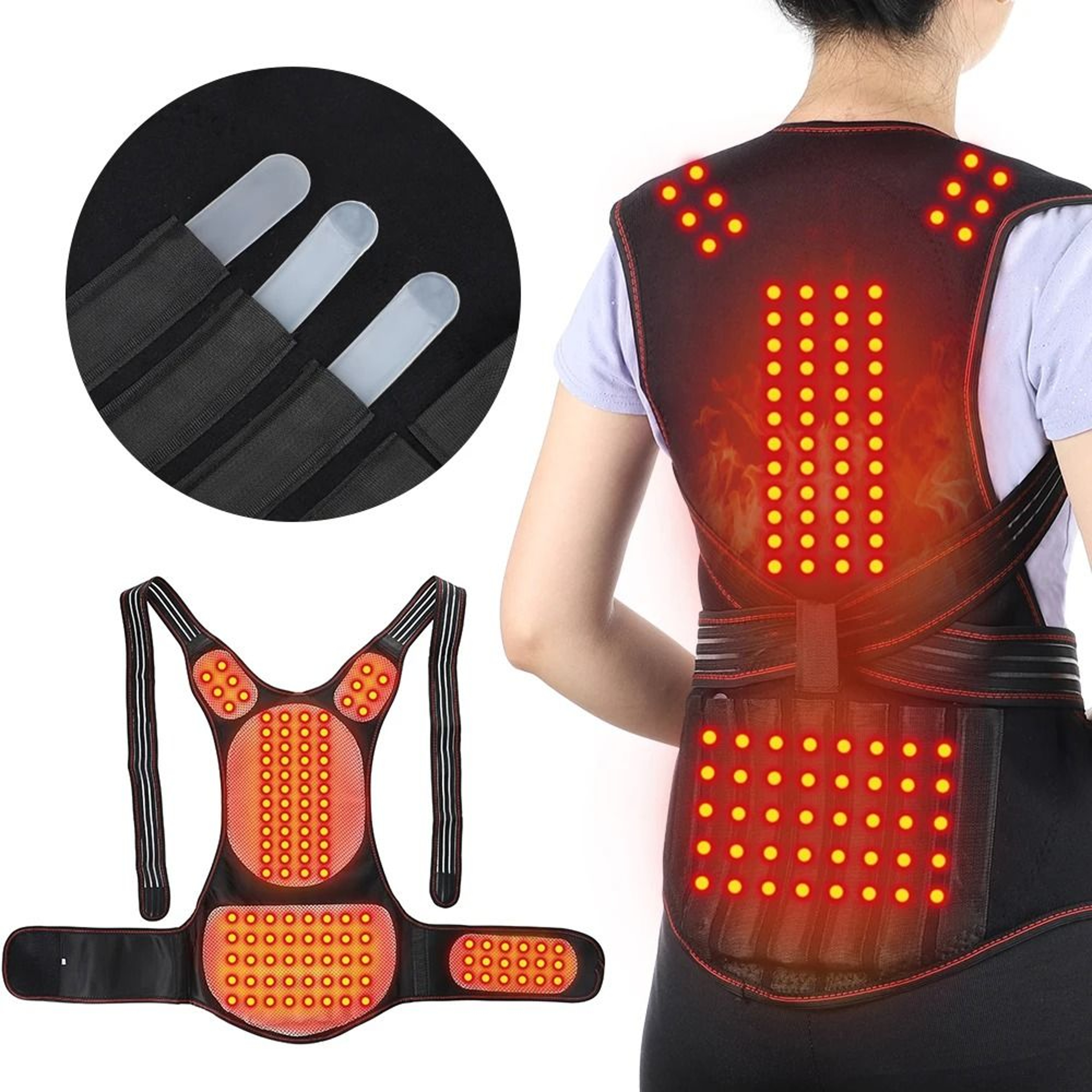 Tourmaline Self Heating Waist Brace Lumbar Support Belt With Thermal Warmth 0