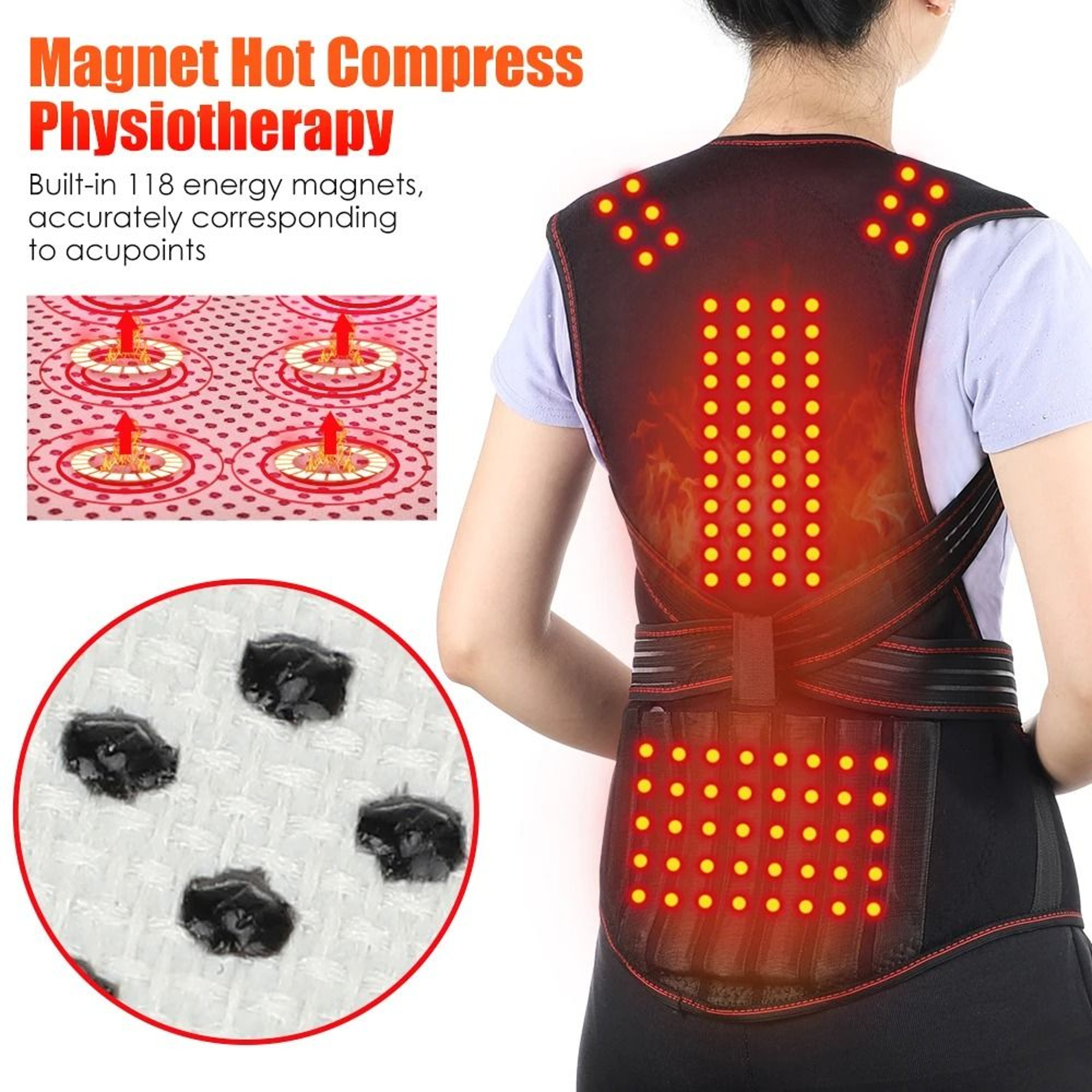 Tourmaline Self Heating Waist Brace Lumbar Support Belt With Thermal Warmth 8