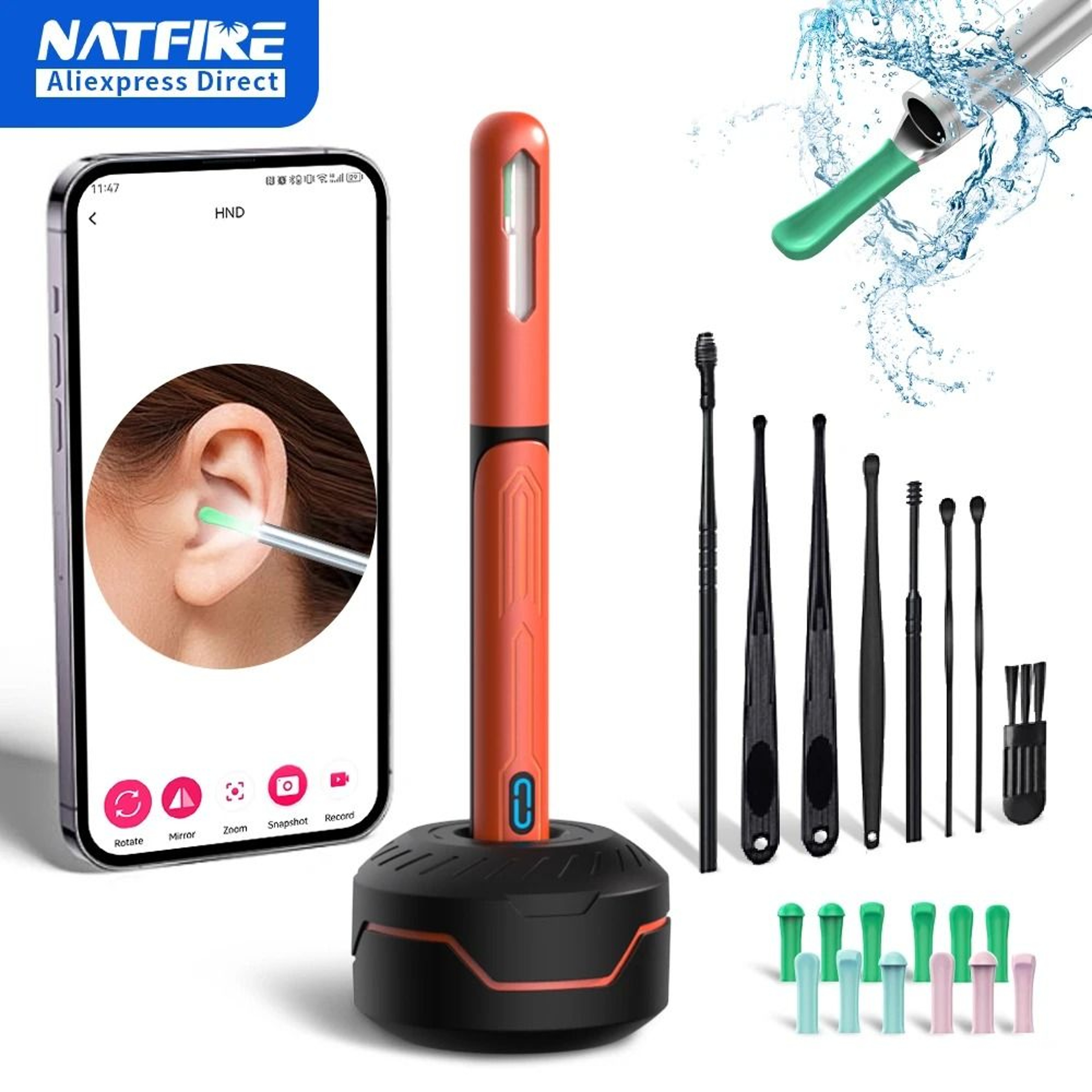 HD Ear Cleaner With Camera Otoscope Ear Cleaning Kit USB C Rechargeable Wax Removal Tool 16