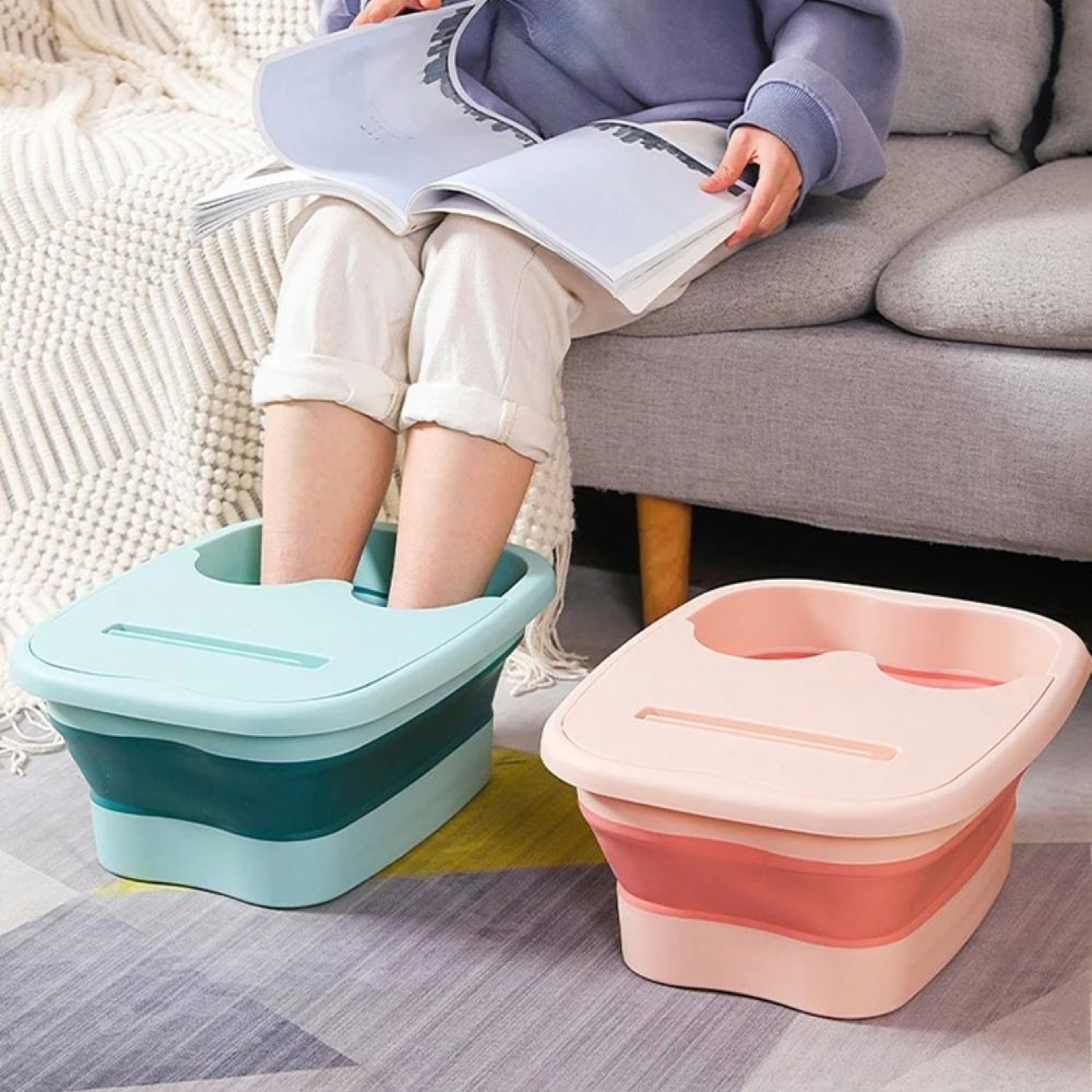 Foldable Foot Bath Bucket Foot Soaking Tub Portable Foot Spa For Home Relaxation 0