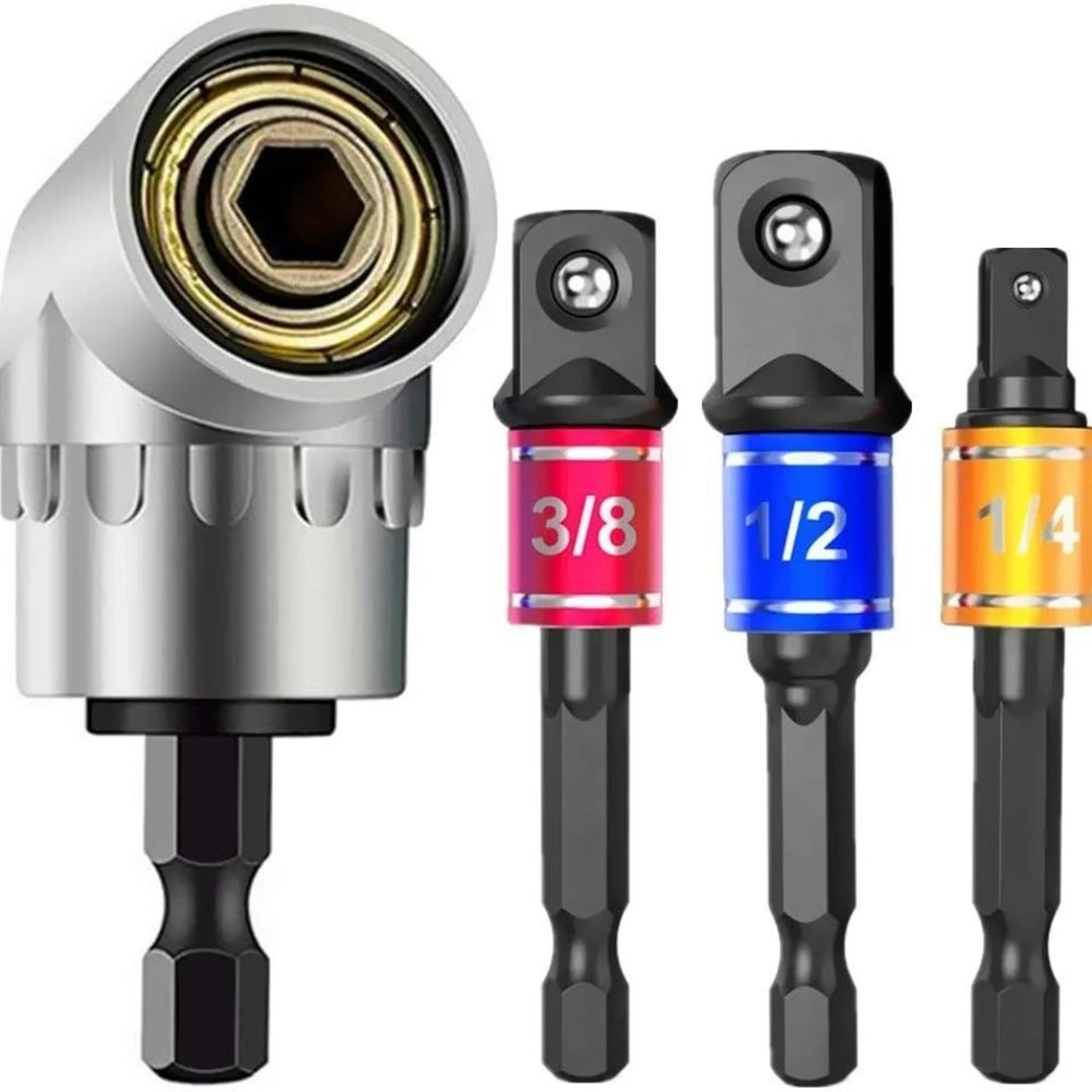 Impact Grade 105 Degree Angle Drill Adapter Right Angle Screwdriver Attachment Extension 1