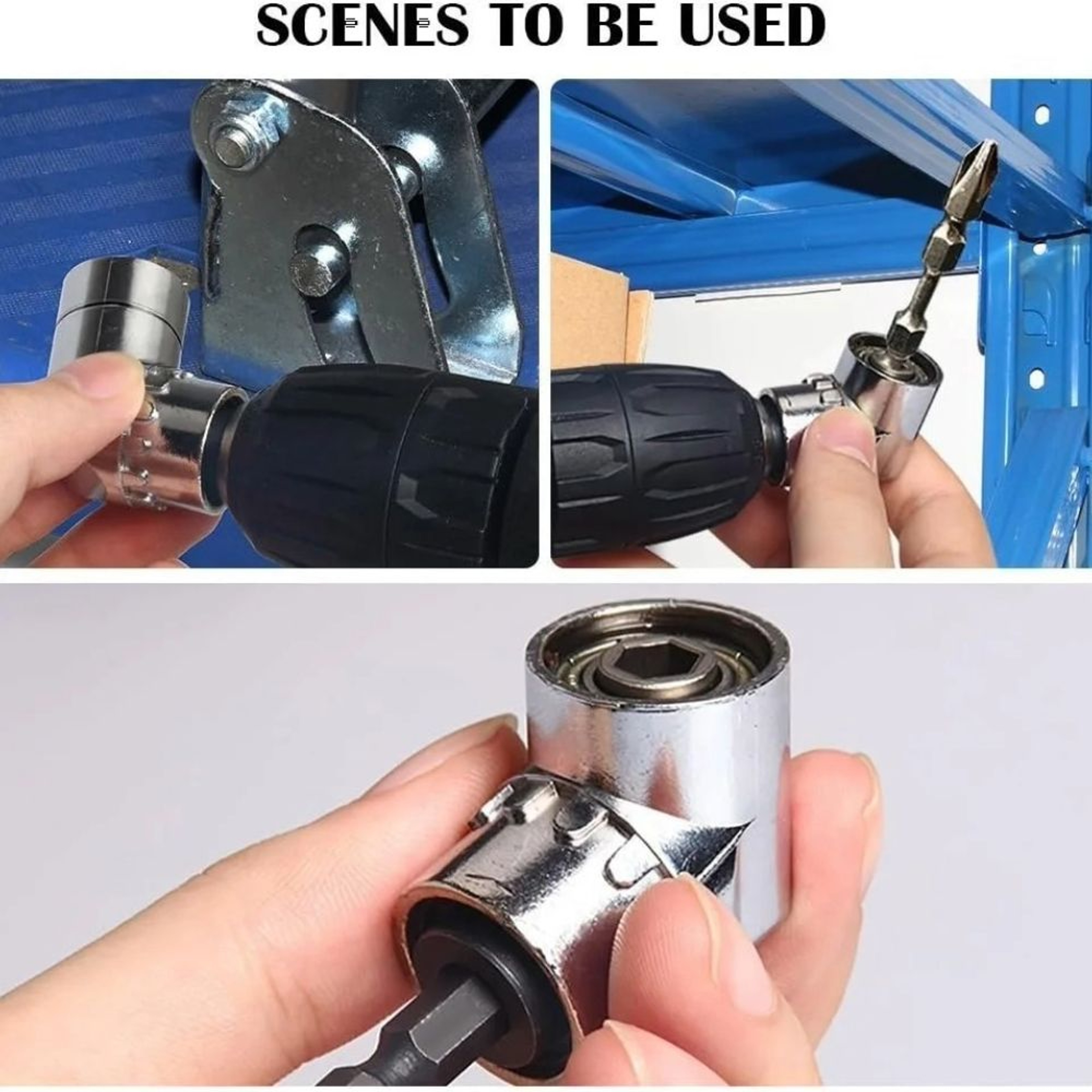 Impact Grade 105 Degree Angle Drill Adapter Right Angle Screwdriver Attachment Extension 9