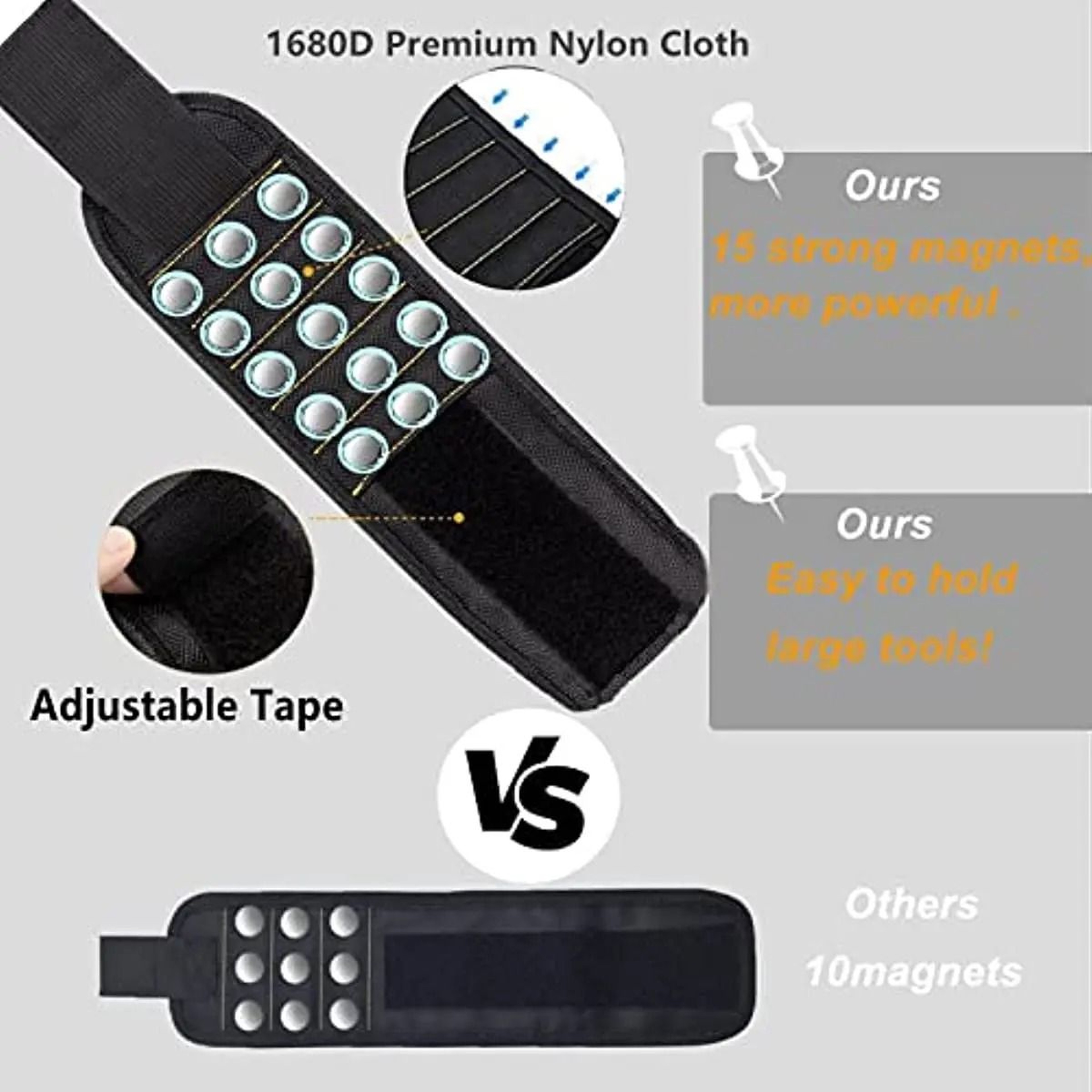 Magnetic Wristband Wrist Tool Holder Bracelet For Screws Nails And Drill Bits 7