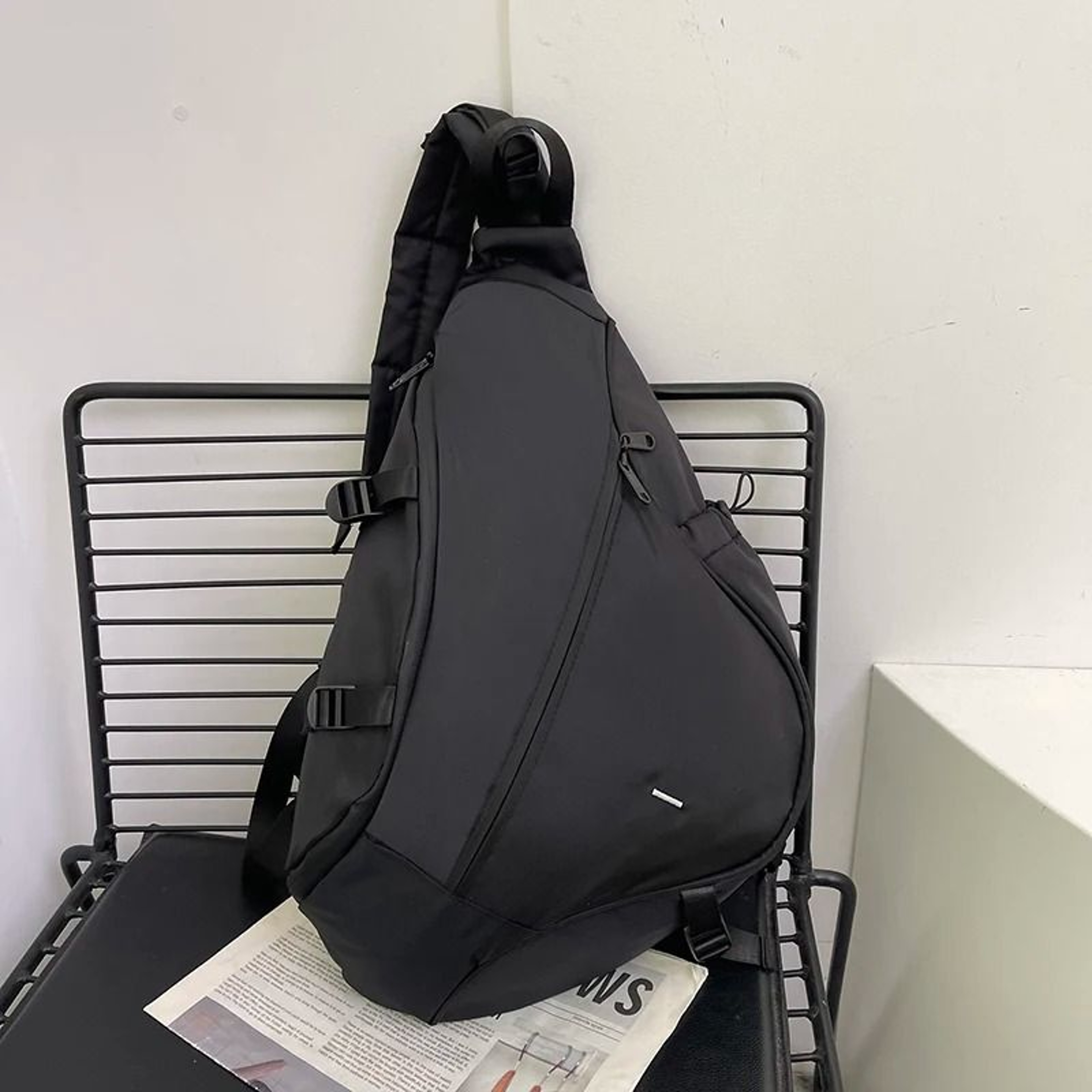 Large Capacity Sling Bag Mens Chest Bag Nylon Crossbody Travel Shoulder Student Backpack 1