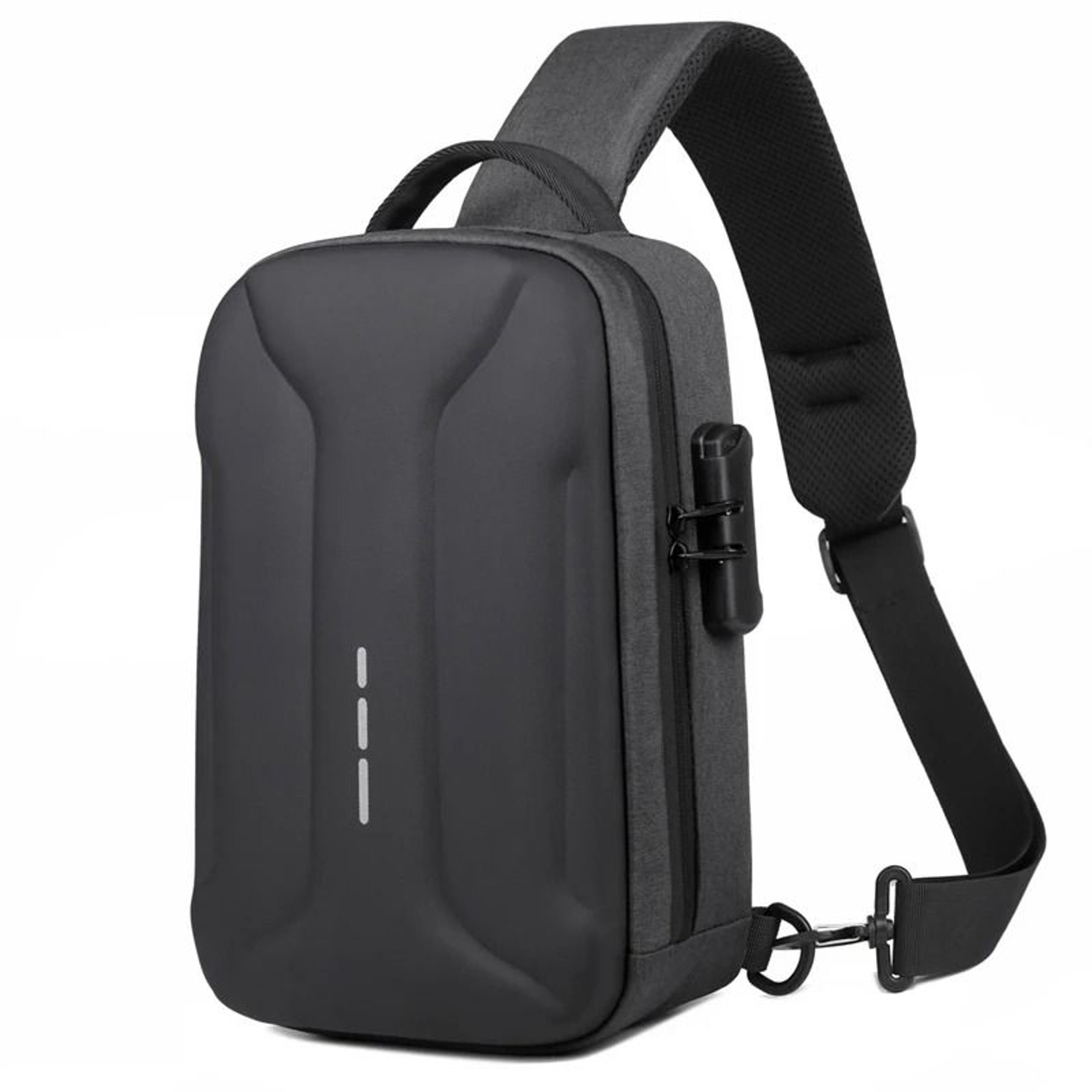 Anti Theft Crossbody Bag For Men Oxford Chest Sling With USB Charging Port And Lock 2