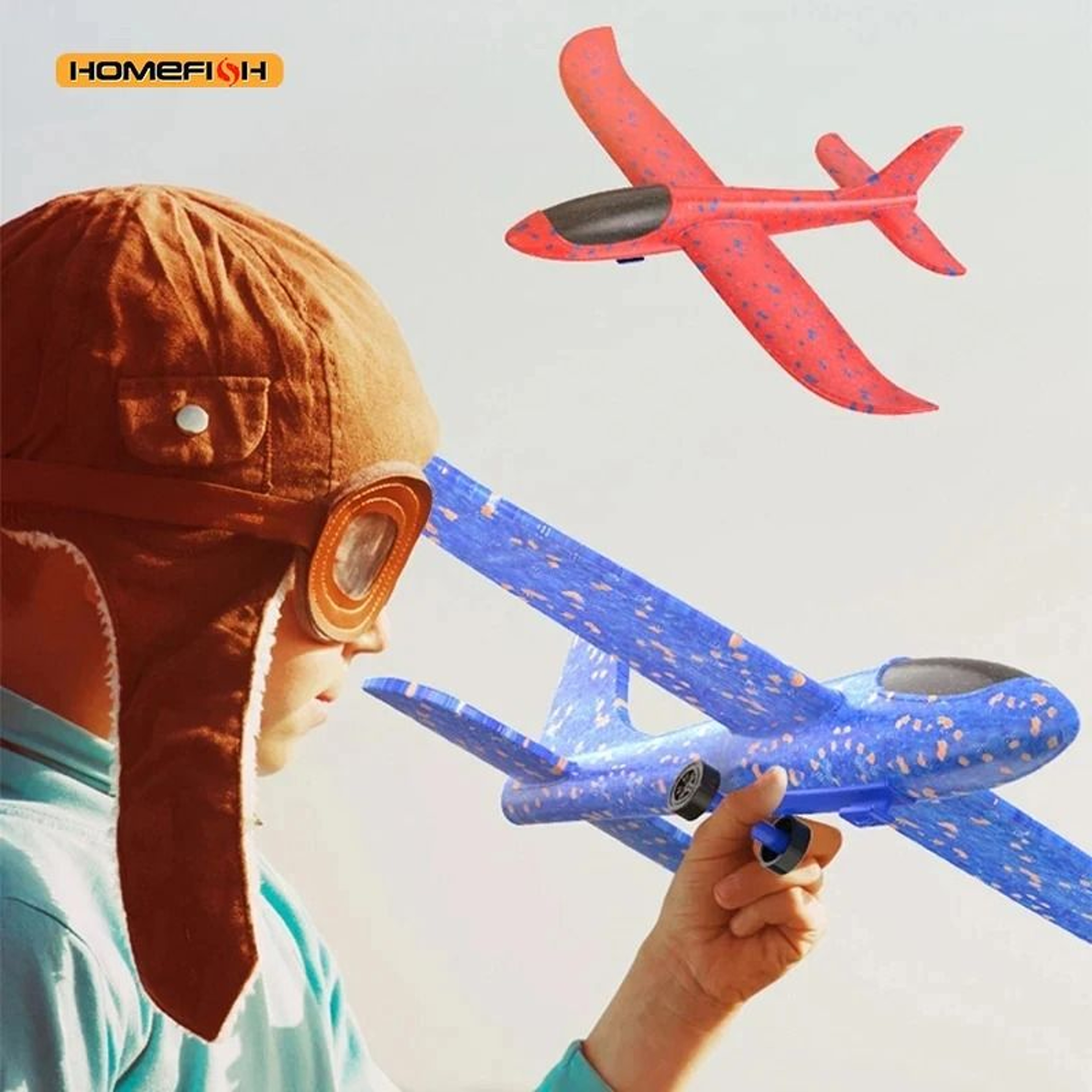 Kids Foam Airplane Toy Glider Plane Launcher For Outdoor Play 3