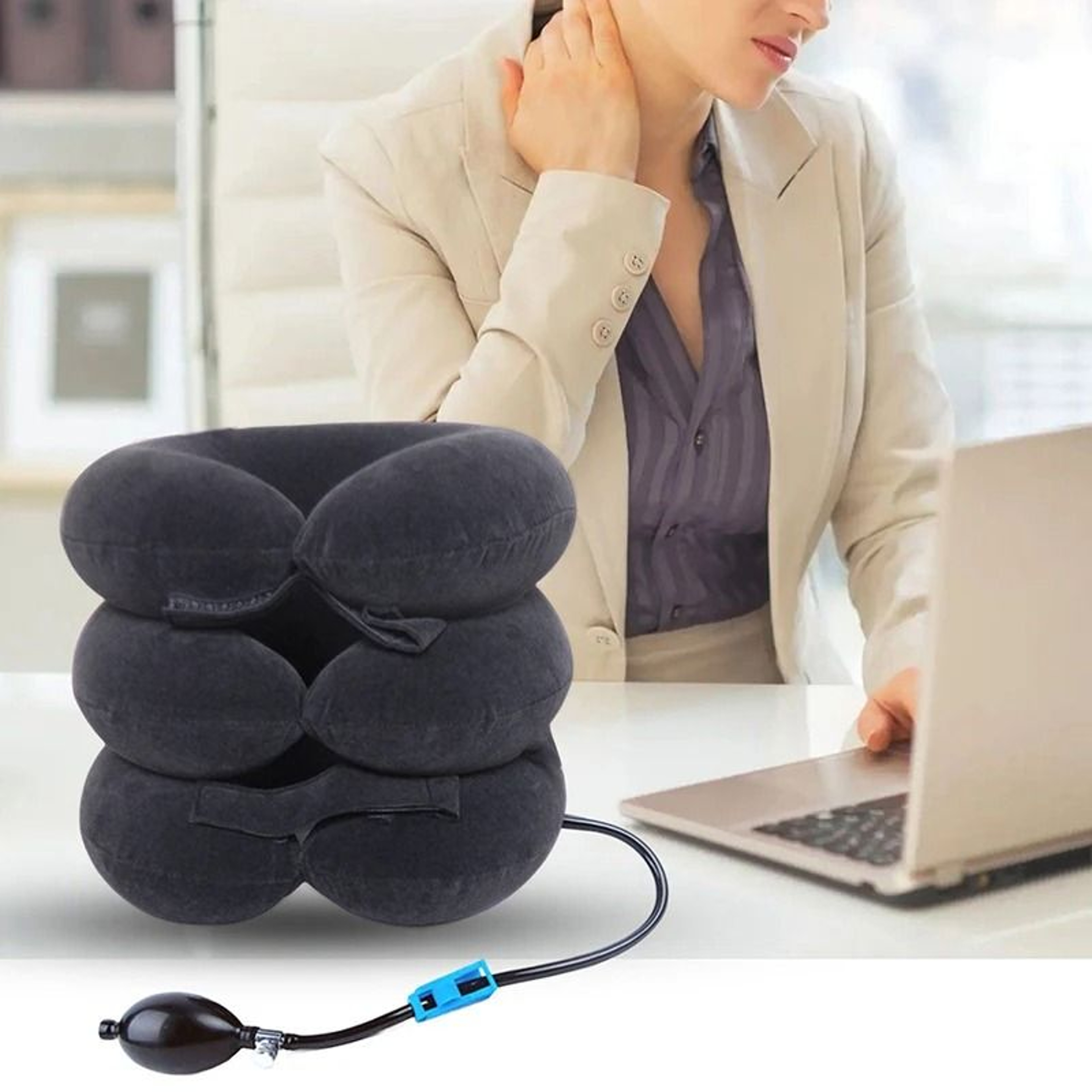 Comfortable Inflatable Neck Stretcher Cervical Traction Neck Support Brace For Posture And Daily Re 6