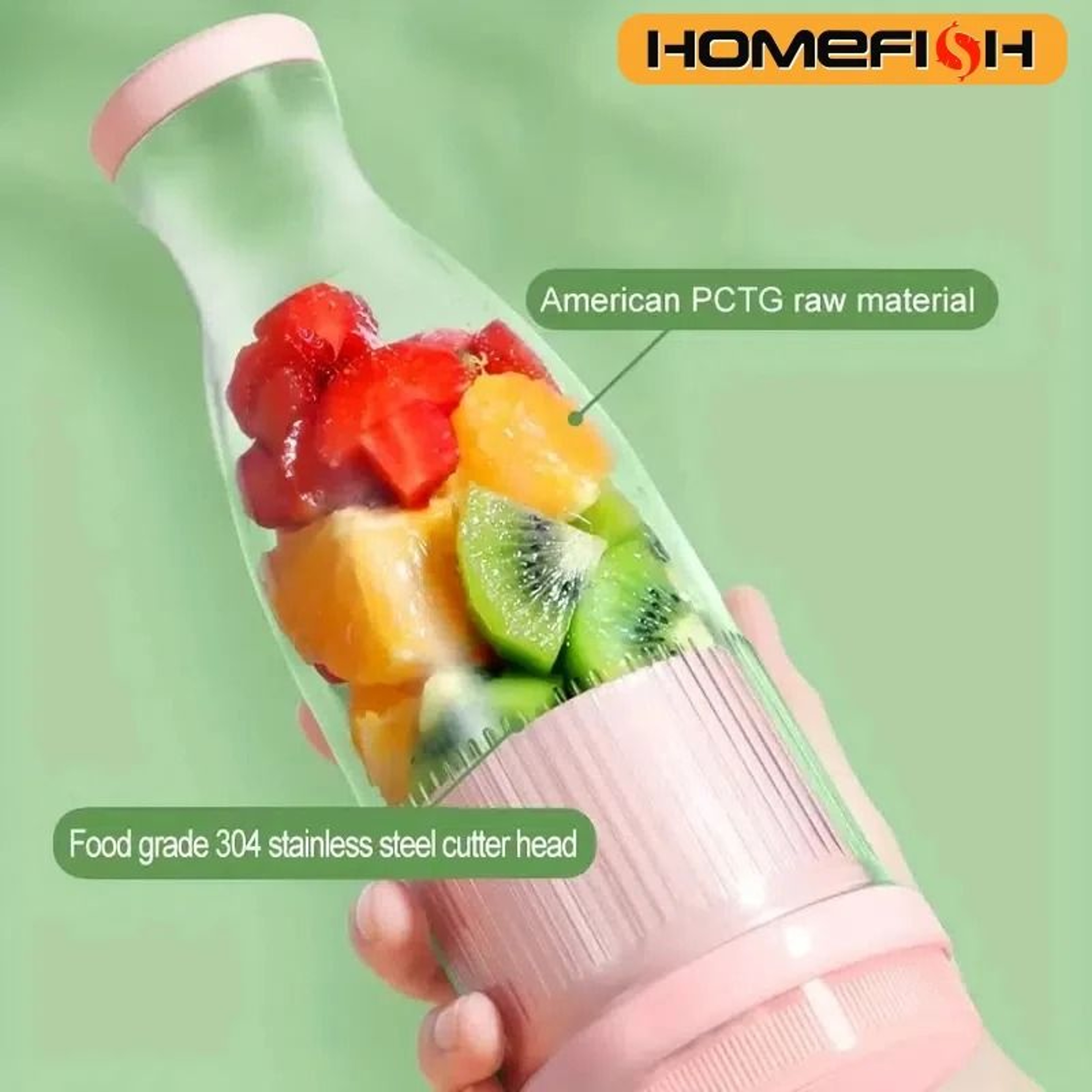 Portable Blender Cup USB Rechargeable Mini Smoothie Blender With 6 Blades For Fresh Juice And Milks 0