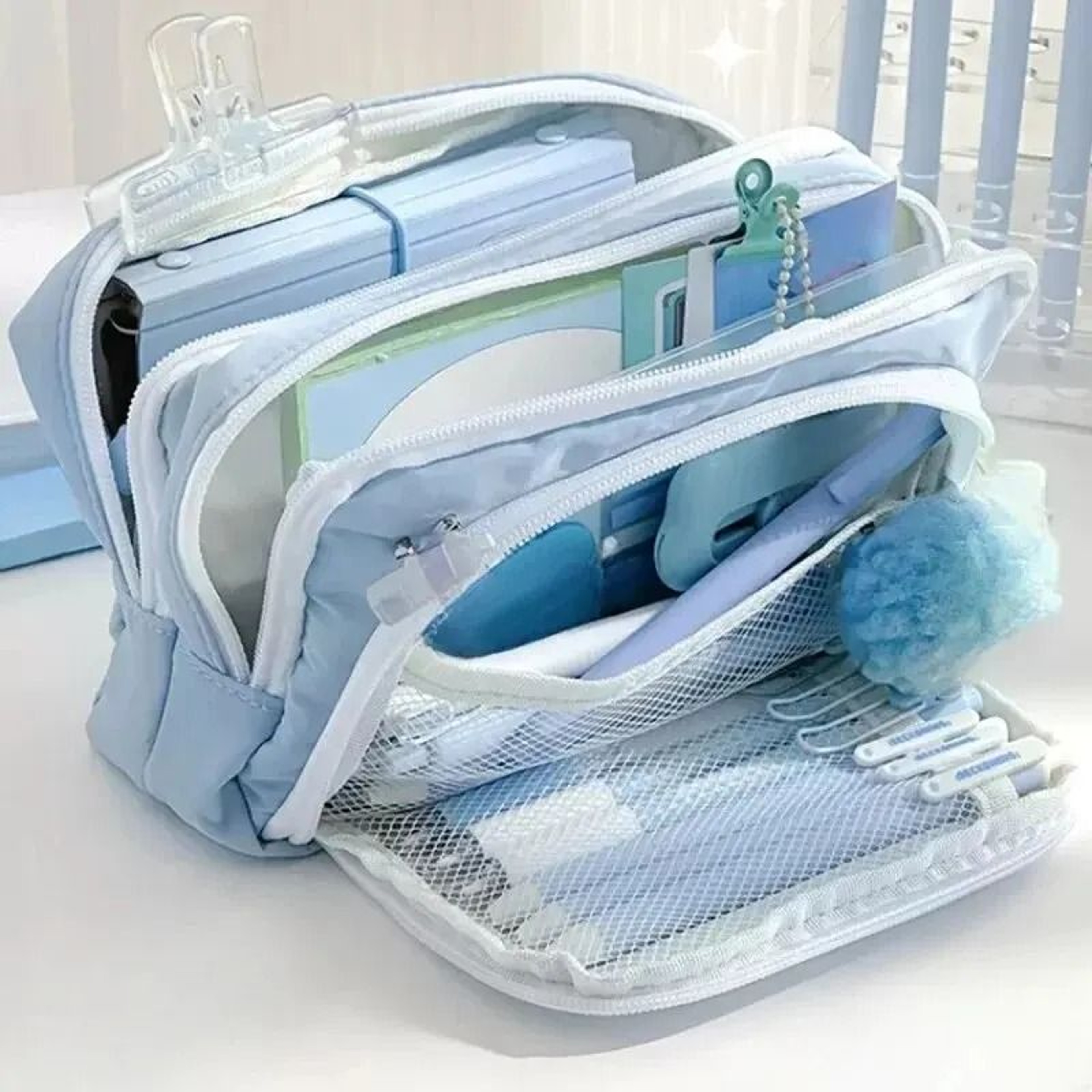 Kawaii Pencil Case Large Capacity Pen Bag Multilayer Korean Style School Stationery Organizer 12