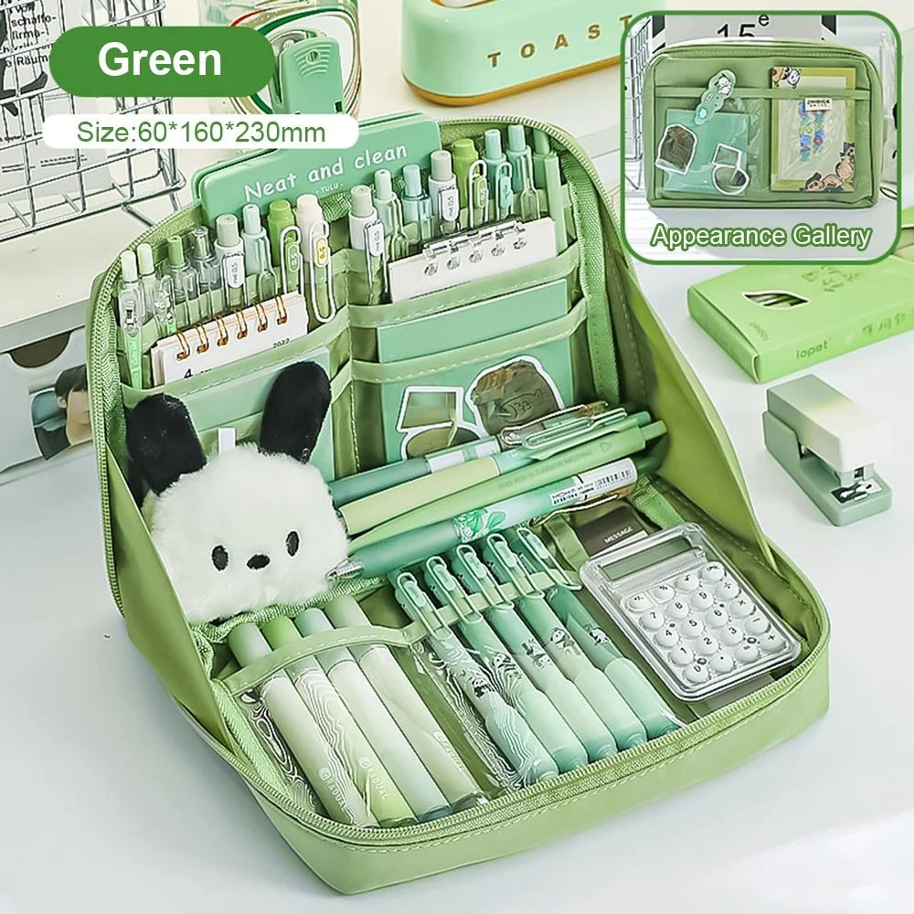 10 Layer Pencil Case Kawaii Panda Large Capacity Canvas Pen Bag Student Stationery Organizer 2
