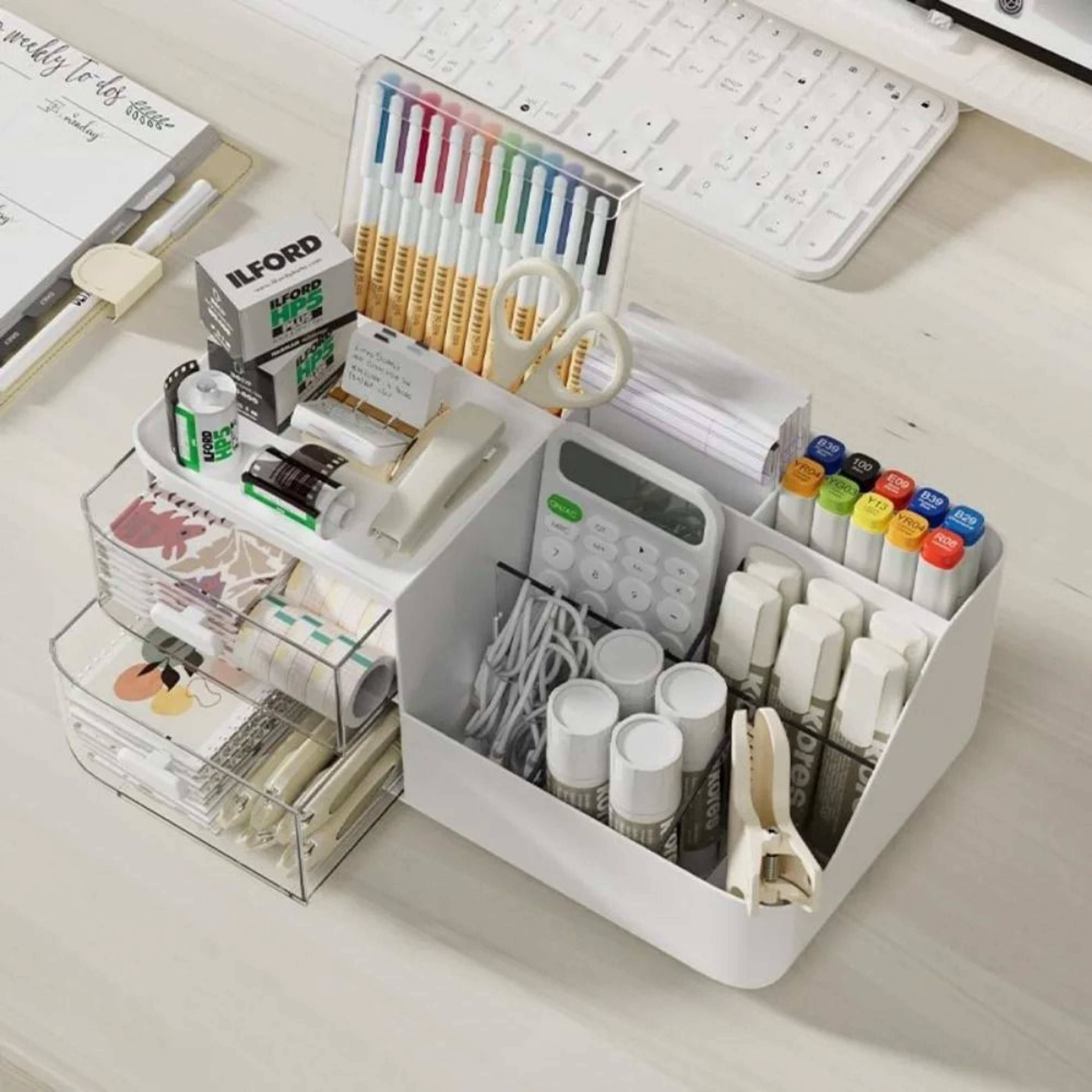 Multifunctional Desk Organizer Stationery And Cable Storage Box 4