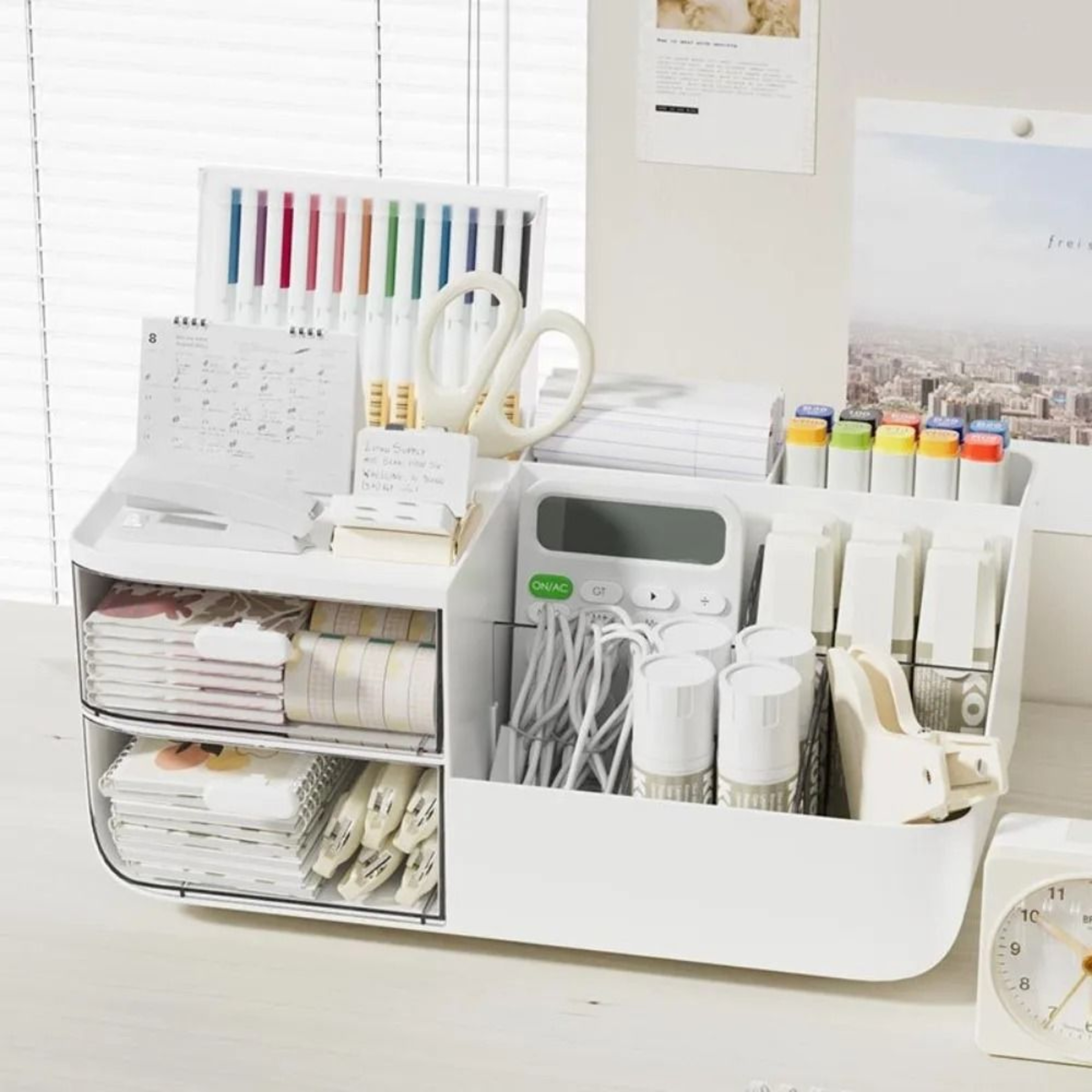 Multifunctional Desk Organizer Stationery And Cable Storage Box 5