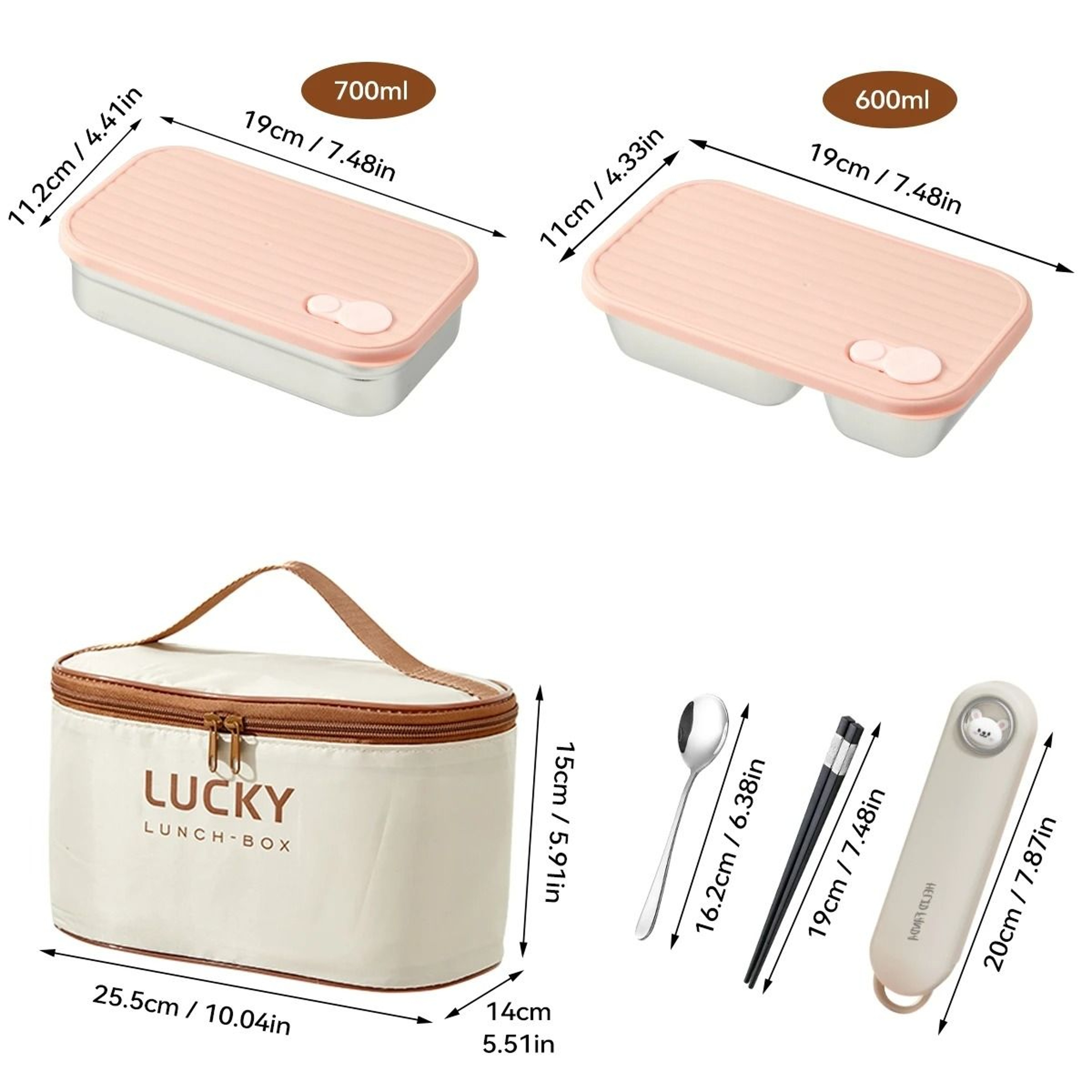 Large Capacity Stainless Steel Bento Lunch Box Sealed Portable Food Container 19