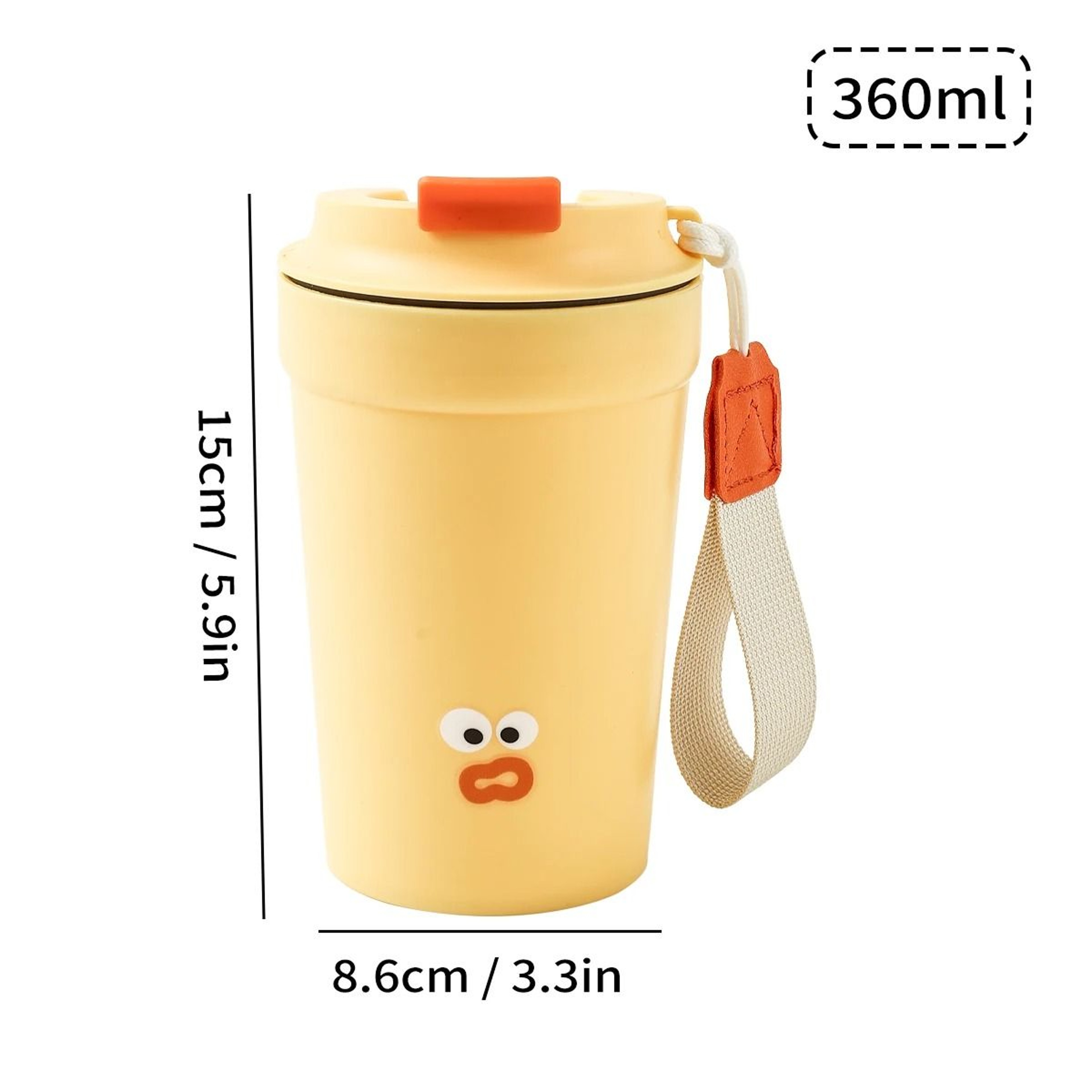 Portable Plastic Coffee Mug Leak Proof Drinking Cup With Rope Handle 4