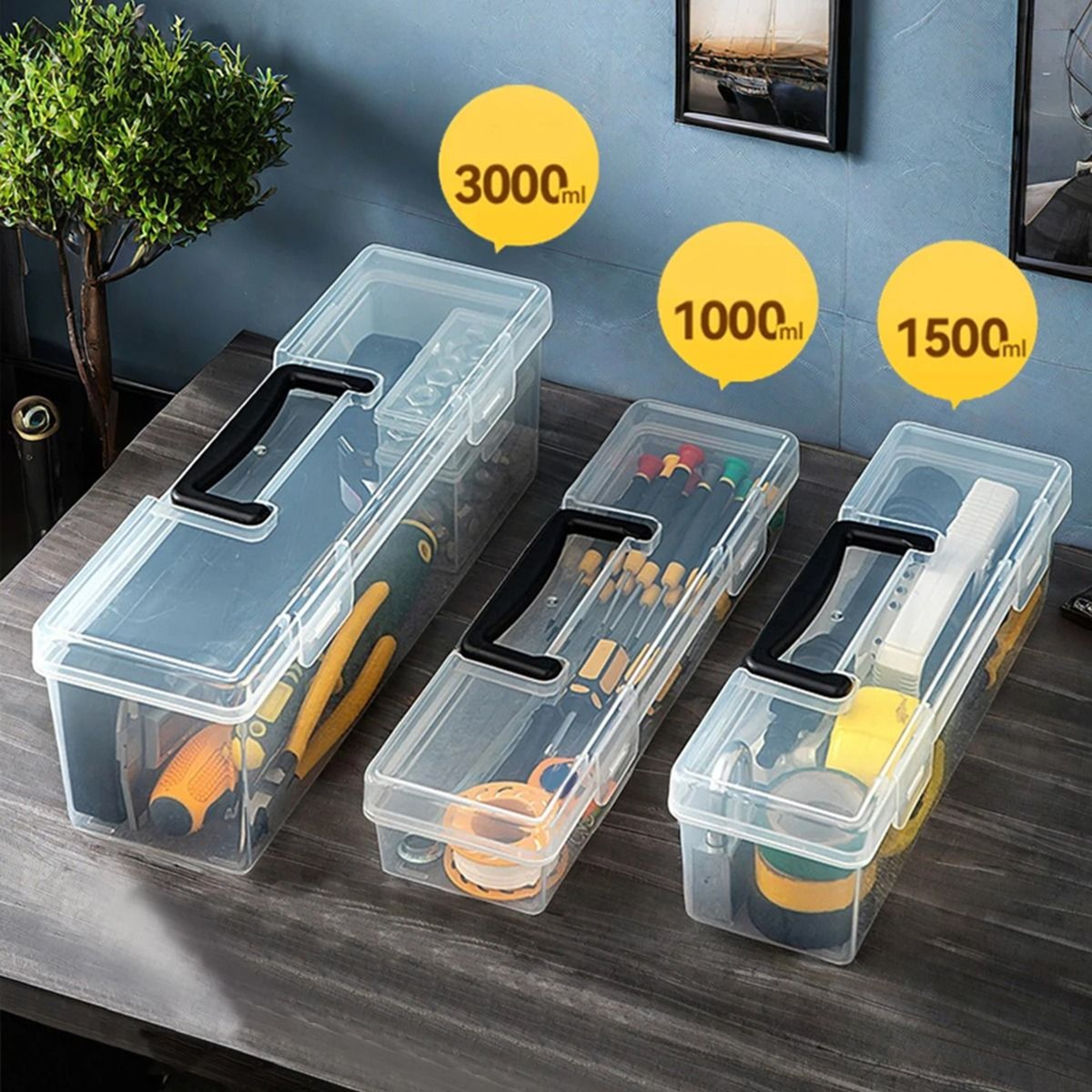 Large Capacity Plastic Tool Box Portable Tool Organizer With Handle 10
