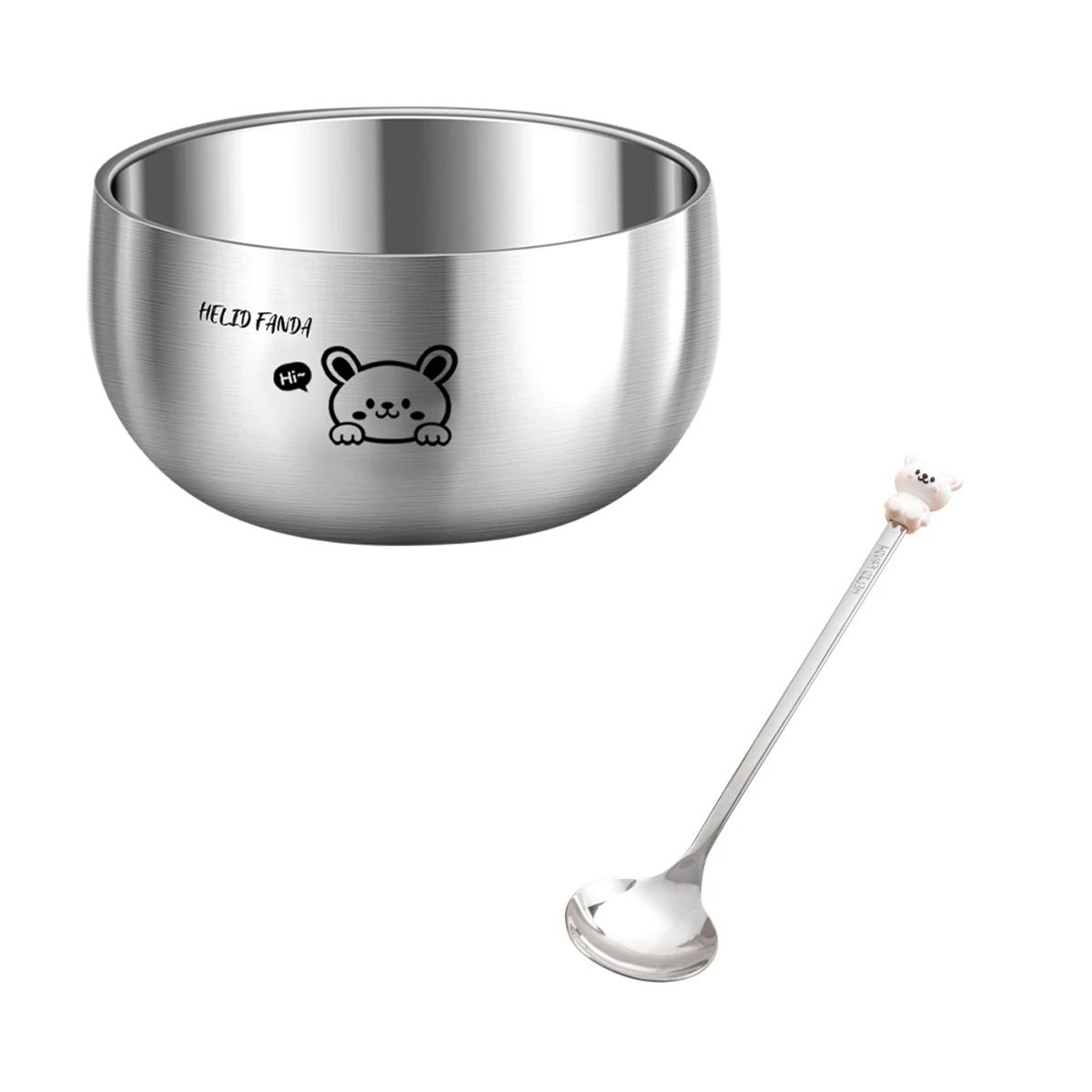 Cartoon Stainless Steel Kids Bowl Anti Scalding Ramen Rice Bowl 9