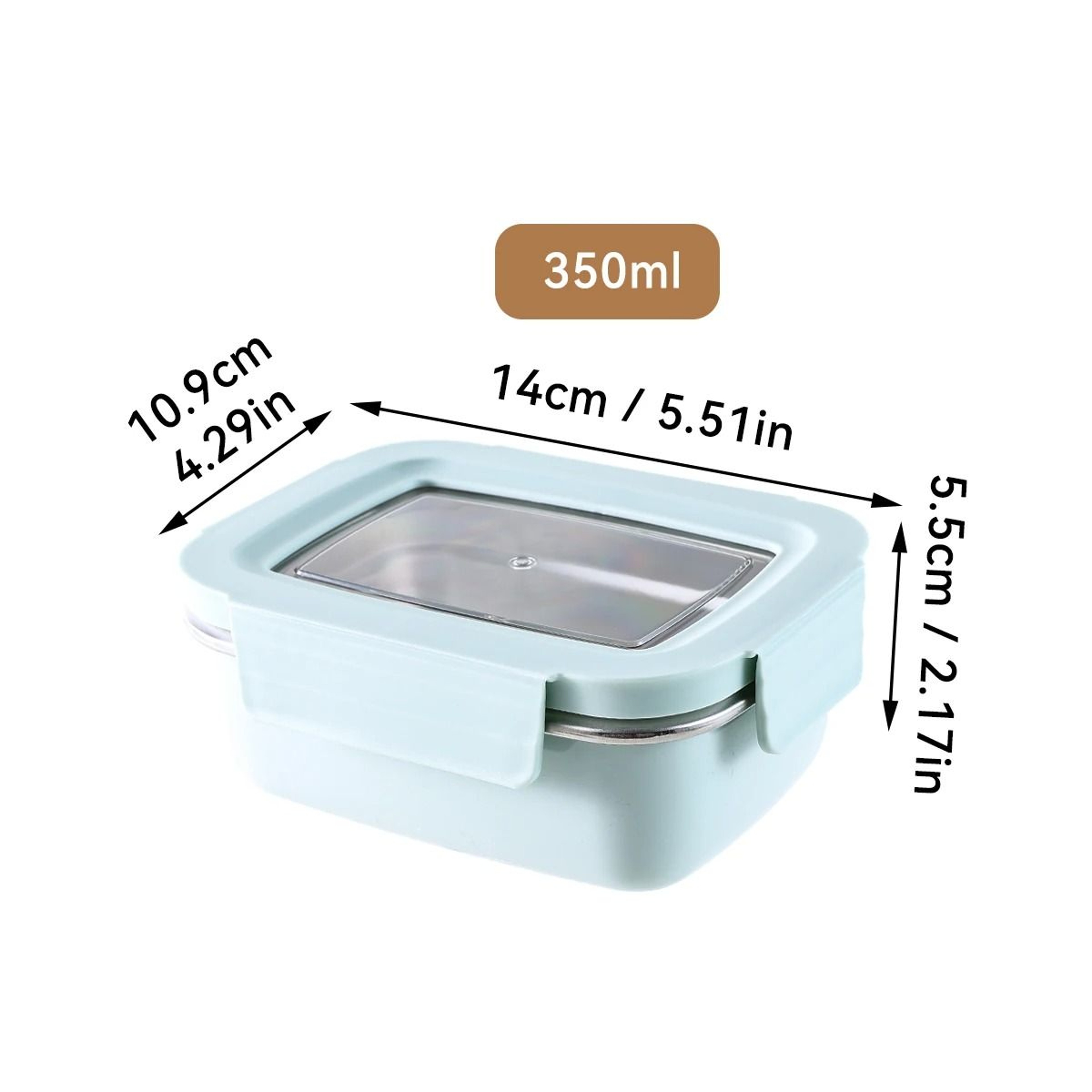 Stainless Steel Lunch Box Leak Proof Divided Microwave Safe Bento Container 2