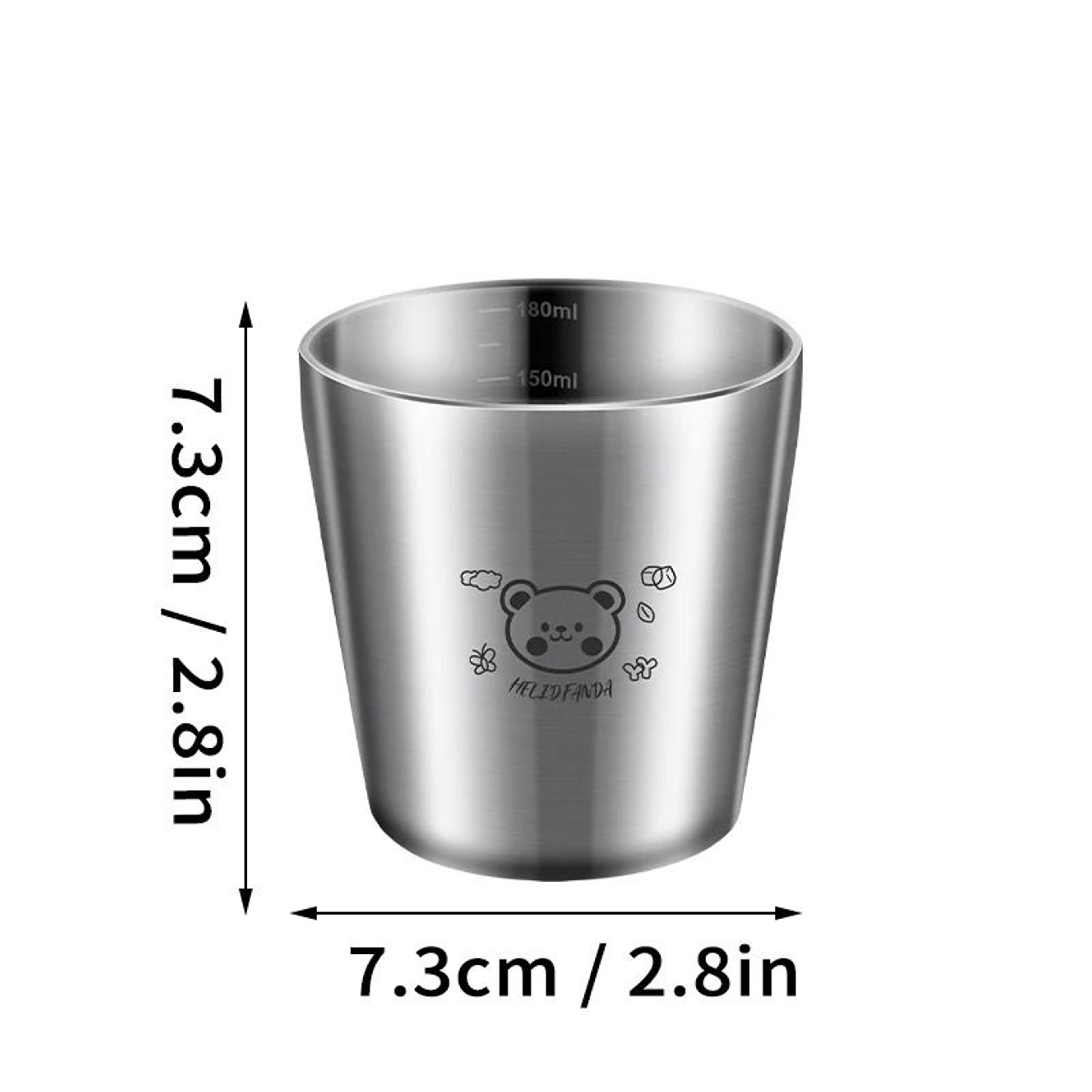 Stainless Steel Coffee Mug With Scale Double Layer Insulated Cup 1