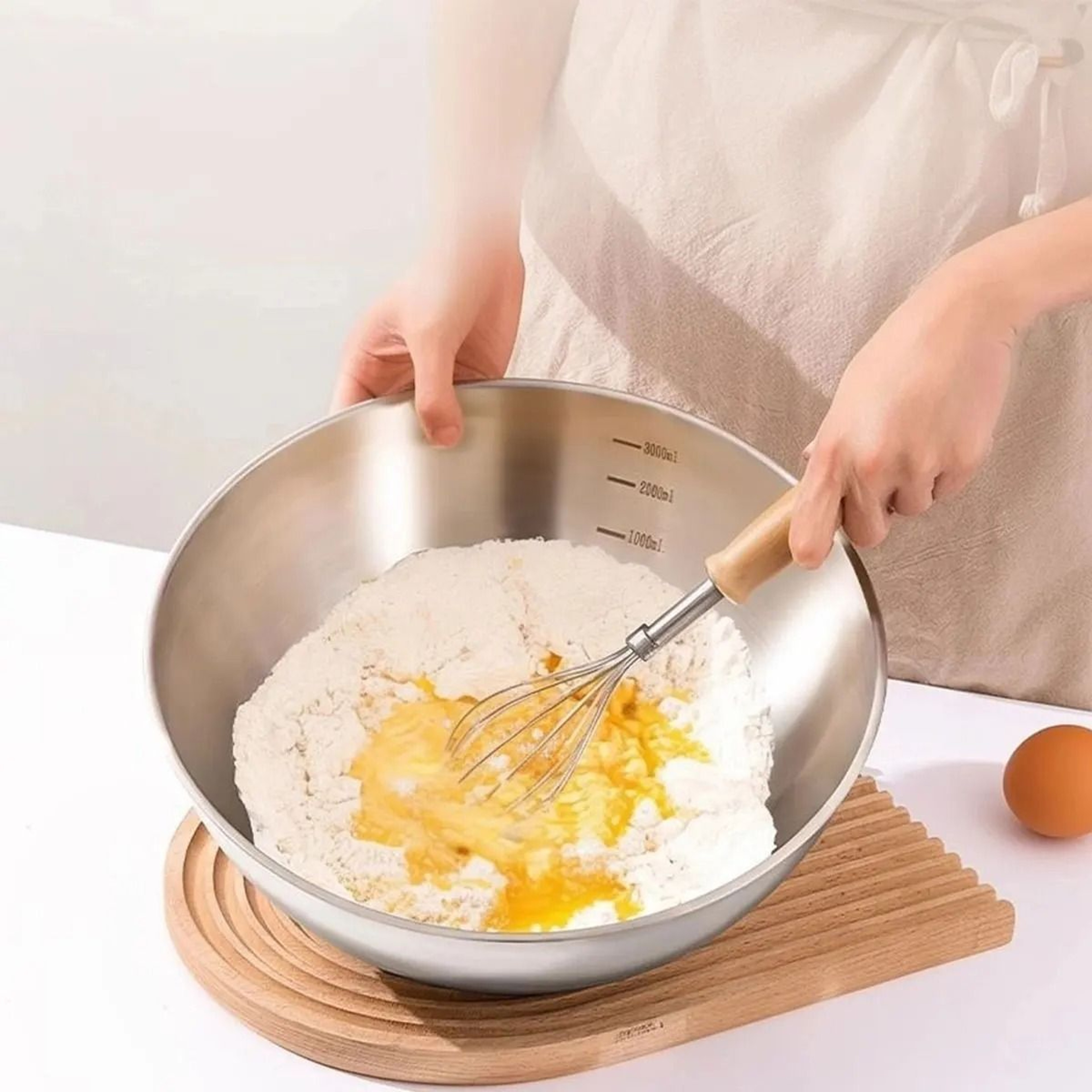 Stainless Steel Mixing Bowl With Scale Large Capacity Kneading Dough Bowl 8
